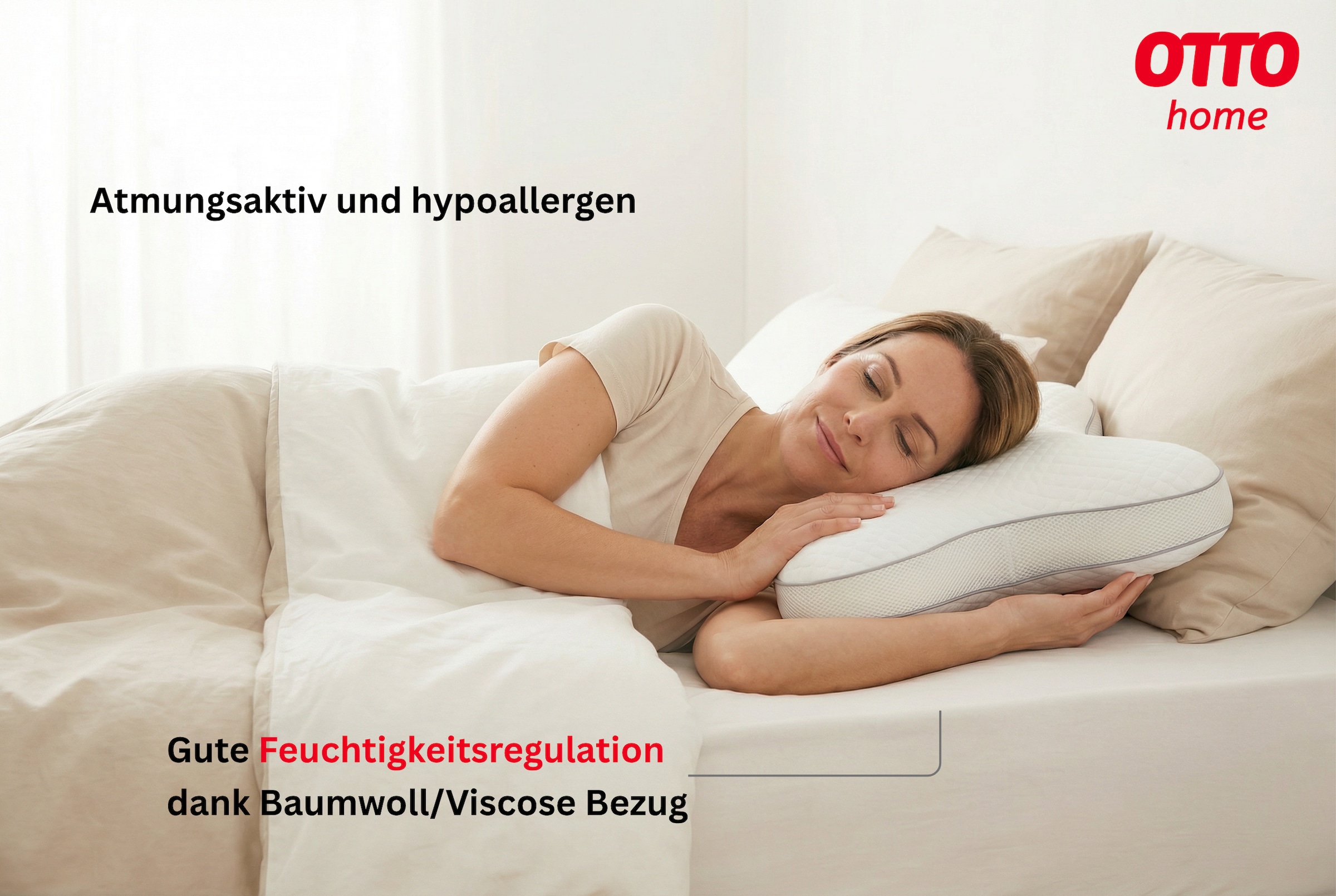 OTTO home Nackenkissen »Schmetterling NEUHEIT! in Größe: 54x44 cm« ergonomisches Nackenstützkissen für alle Schlafpositionen!