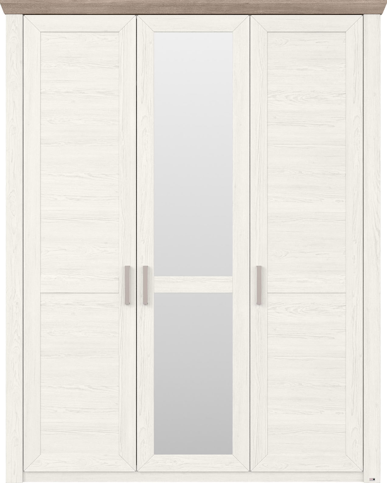set one by Musterring Kleiderschrank »York Schlafen«, (2 St.), mit Holz- und Spiegeltüren, inkl. Kranz in Eiche, Höhe 207 x T60 cm