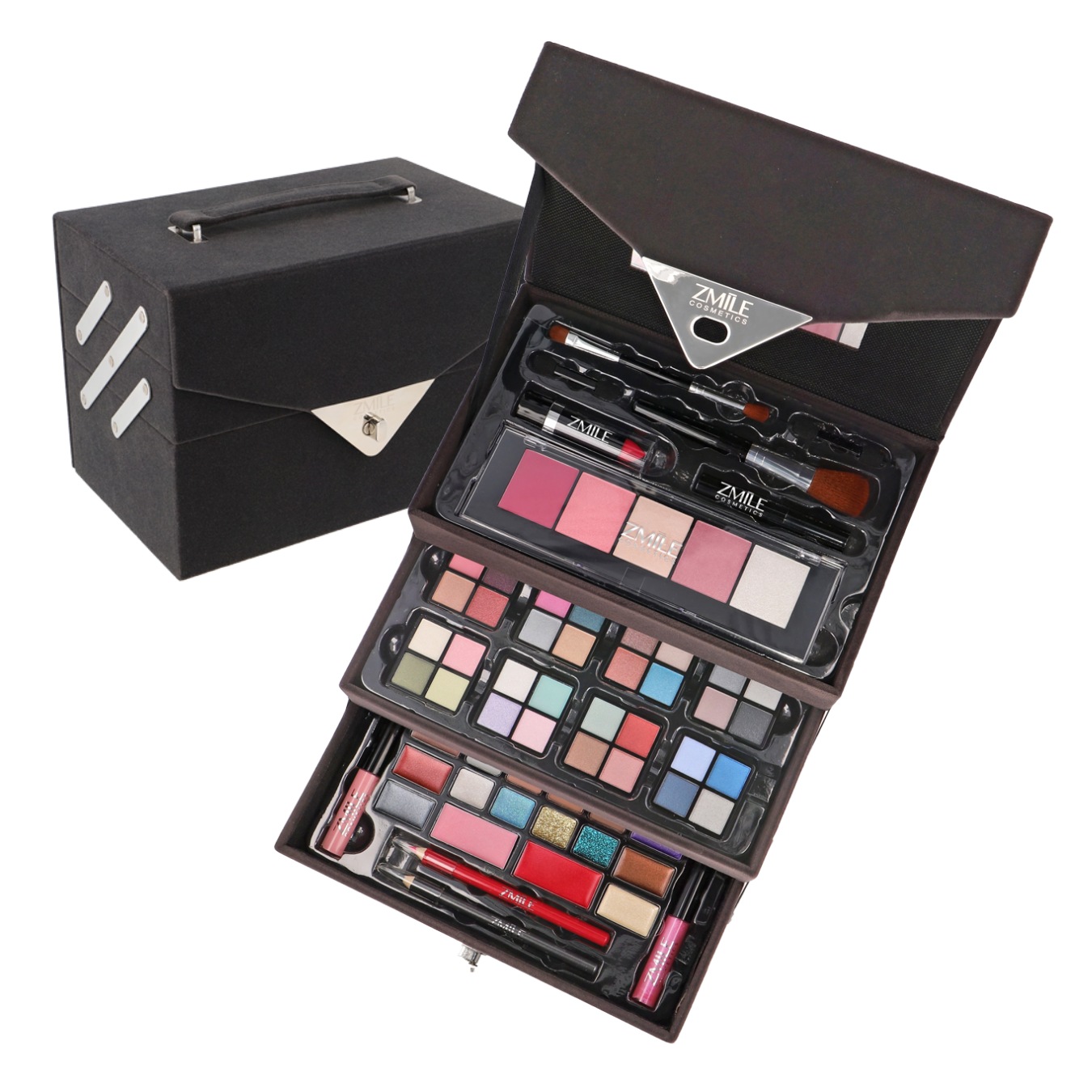 ZMILE COSMETICS Kosmetik-Koffer »'Beauty Case Velvety' (dark grey)«, (72 tl günstig online kaufen