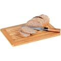 KESPER for kitchen & home Schneidebrett, für Brot, mit Krümelfach