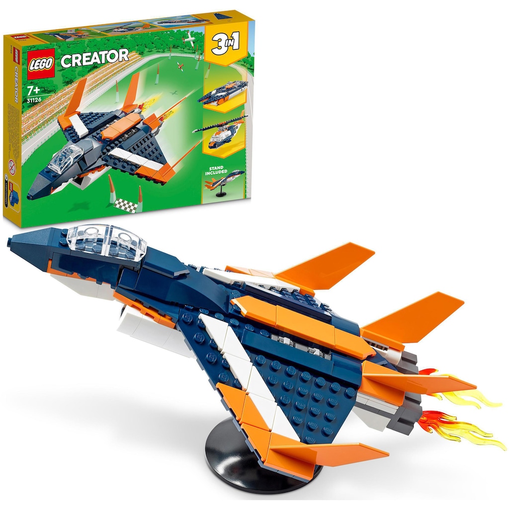 LEGO® Konstruktionsspielsteine »Überschalljet (31126), LEGO® Creator 3in1«, (215 St.), Made in Europe