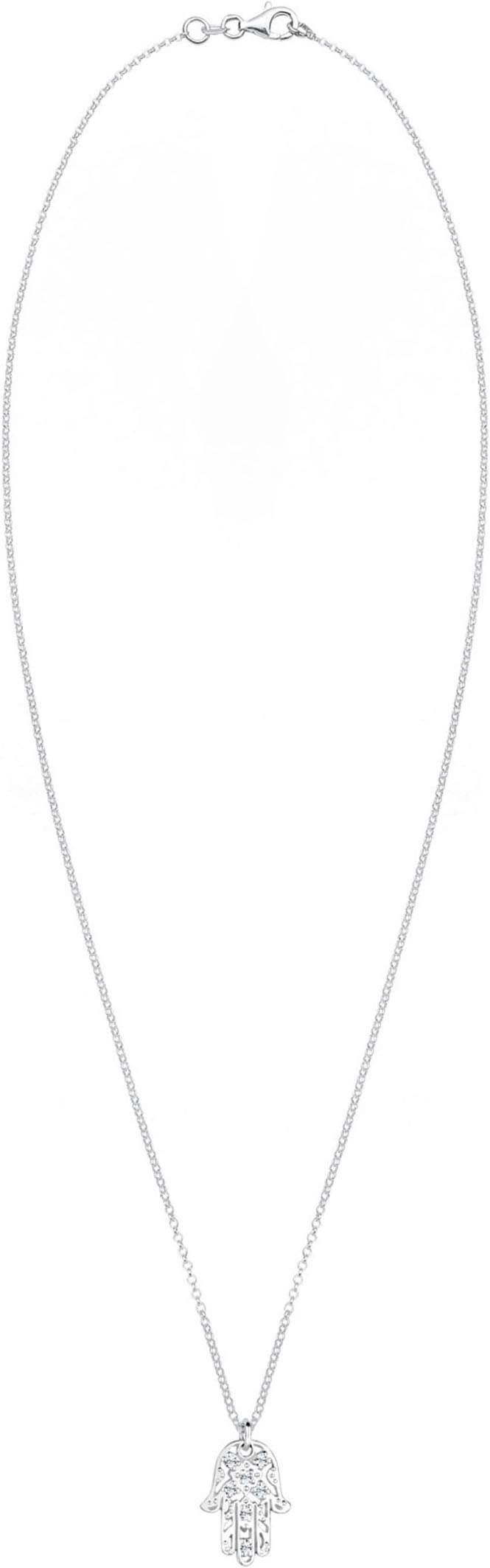 Elli Kette mit Anhänger »Schmuck Geschenk Silber 925 Hamsa Hand« mit Glasstein