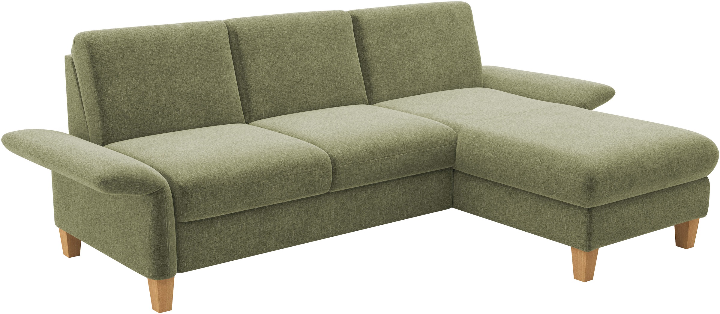 Home affaire Ecksofa »Rochelle«, wahlweise mit Armlverstellung, Klappbett mit Rollen & Bettkasten