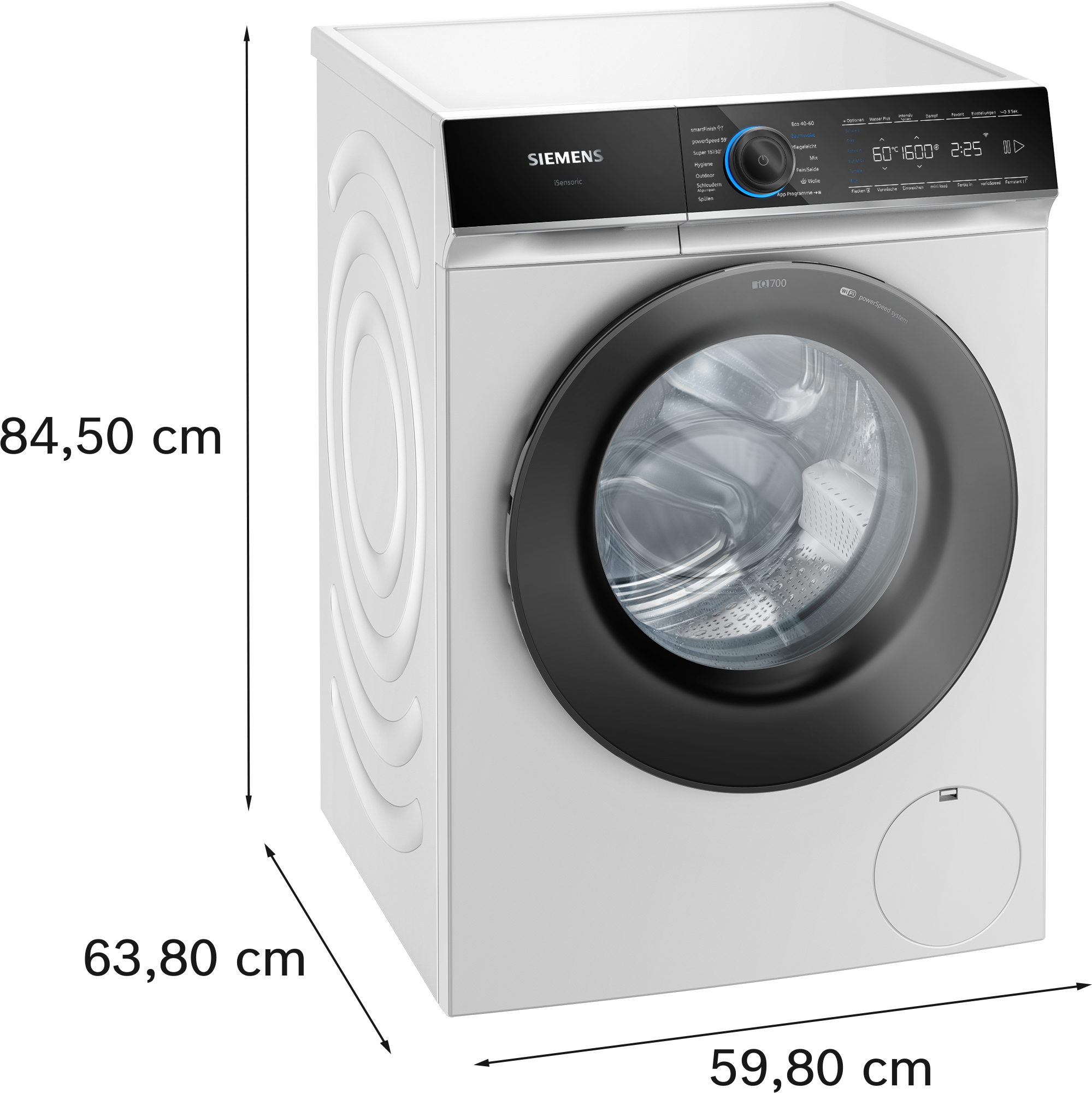 SIEMENS Waschmaschine iQ700 »WG46B2072« 9 kg 1600 U/min