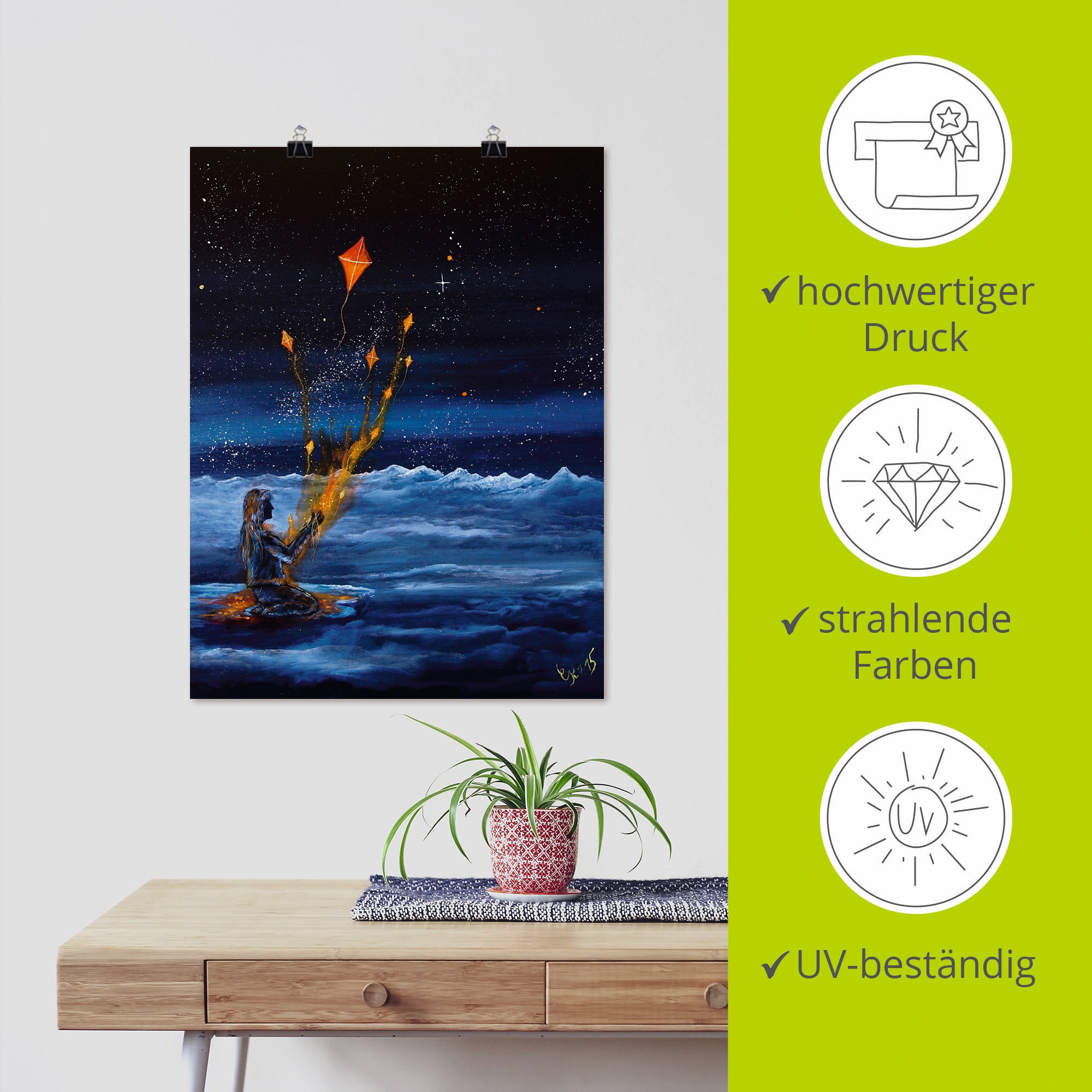 Artland Wandbild »Himmlische Drachen«, Dark Fantasy, (1 St.), als Poster, Wandaufkleber in verschied. Größen