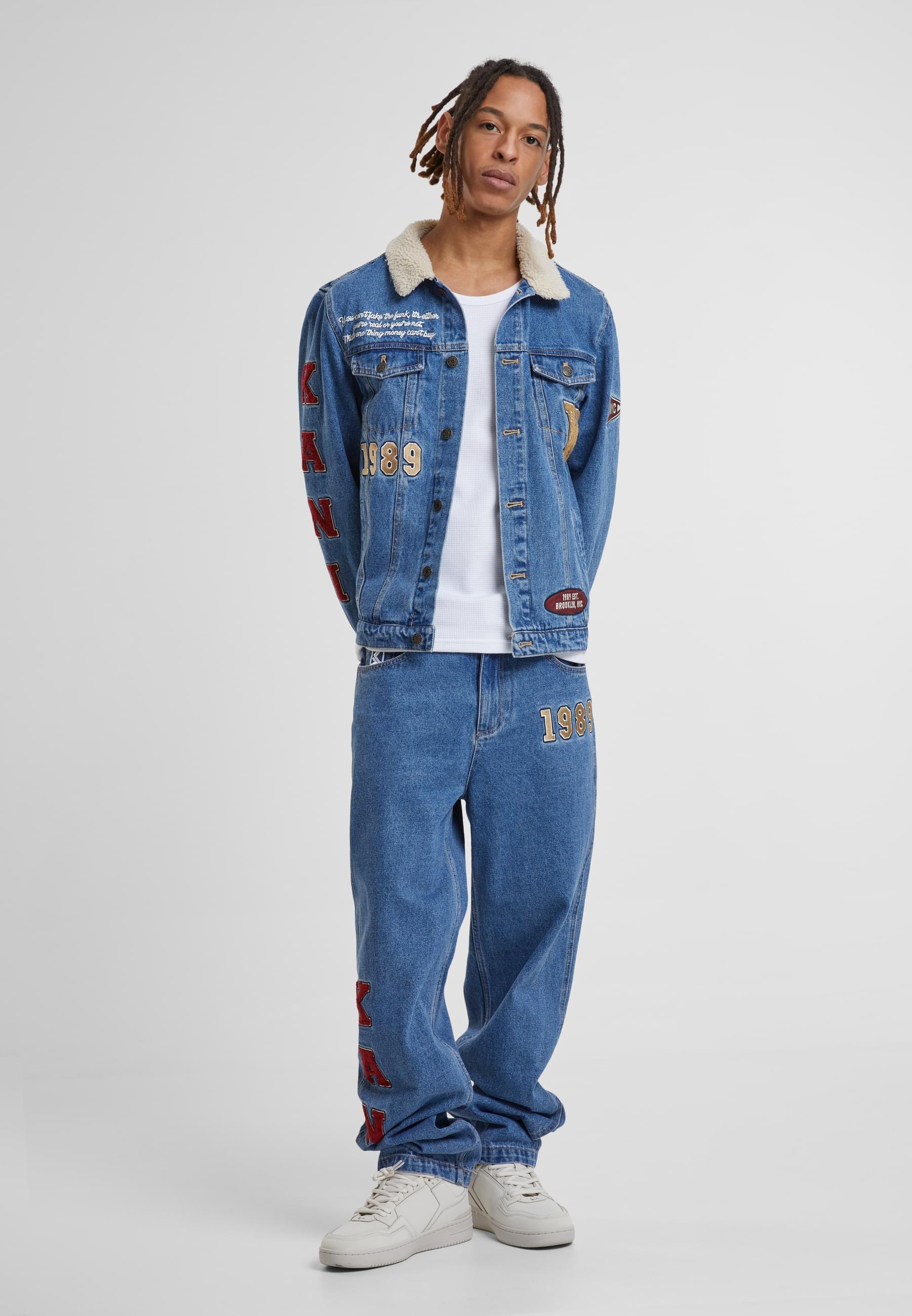 Karl Kani Jeansjacke »Karl Kani Herren KM224-030-1 KK OG Patched Denim Jacket« 1 Stk. tlg. ohne Kapuze