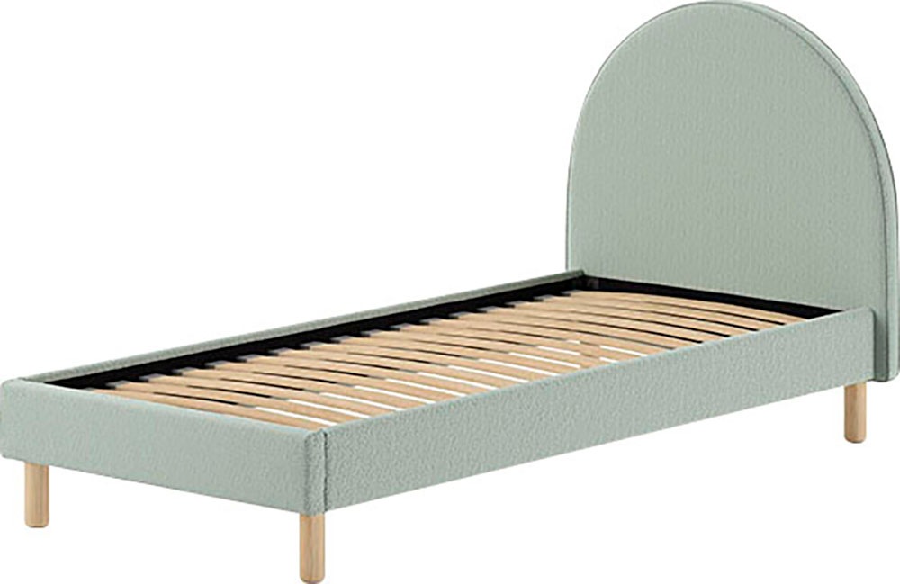 Vipack Polsterbett »MOON«, (Made in Europe), 2 Breiten (90 o. 140 cm), Lattenrost, Bouclé Stoff, wahlw. 4 Farben