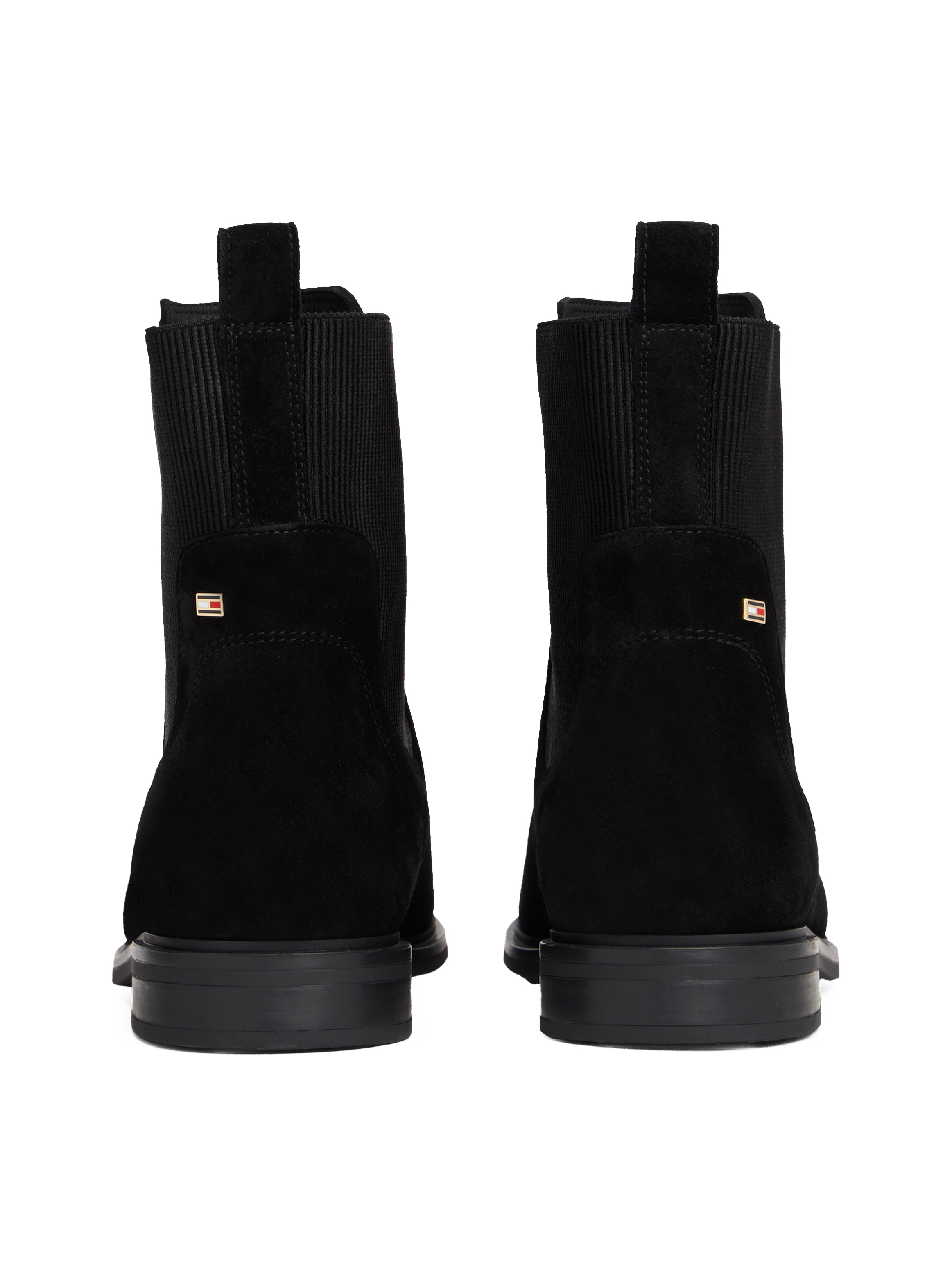 Tommy Hilfiger Chelseaboots »FLAG SUEDE CHELSEA BOOT«, Stiefelette, Businessschuh mit Hardcover-Flagge an der Ferse