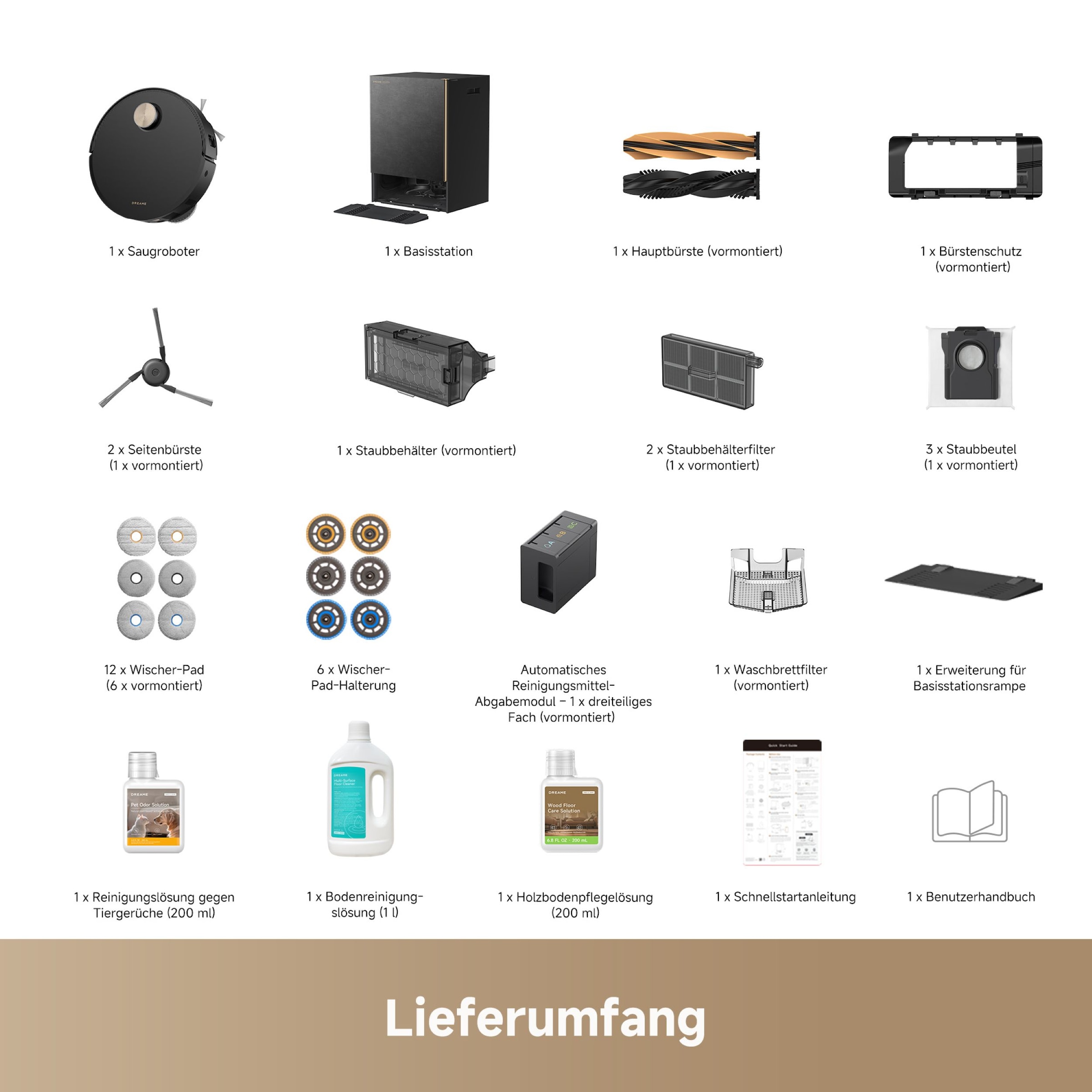 Dreame Nass-Trocken-Saugroboter »Matrix 10 Ultra« Mop-Wechsel, drei Reinigungsmittel, überwindet Hindernisse, 30.000 Pa