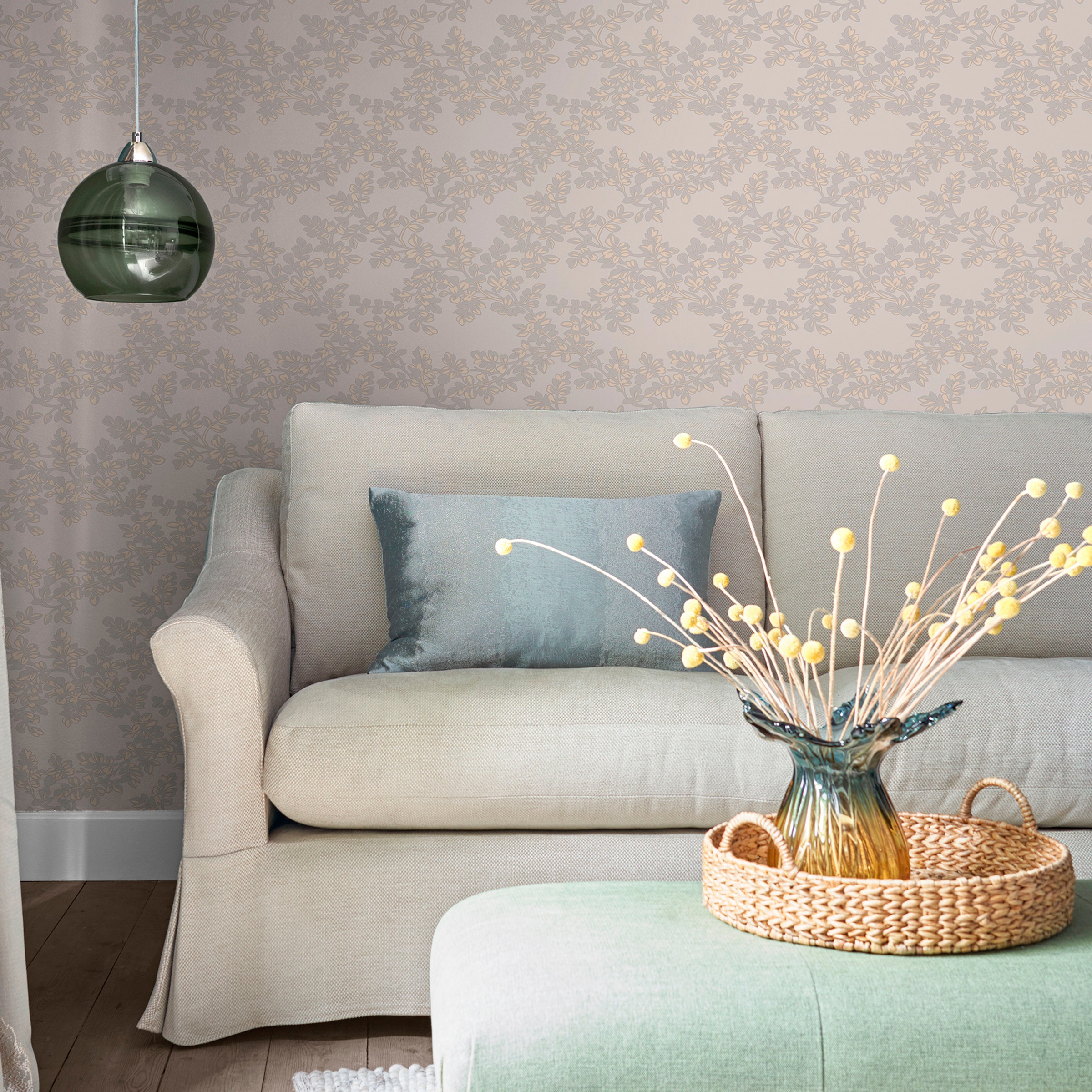 LAURA ASHLEY Vliestapete »Laura Ashley Burnham Dove Grey Vliestapete«, geblümt, Laura Ashley Burnham Dove Grey Vliestapete