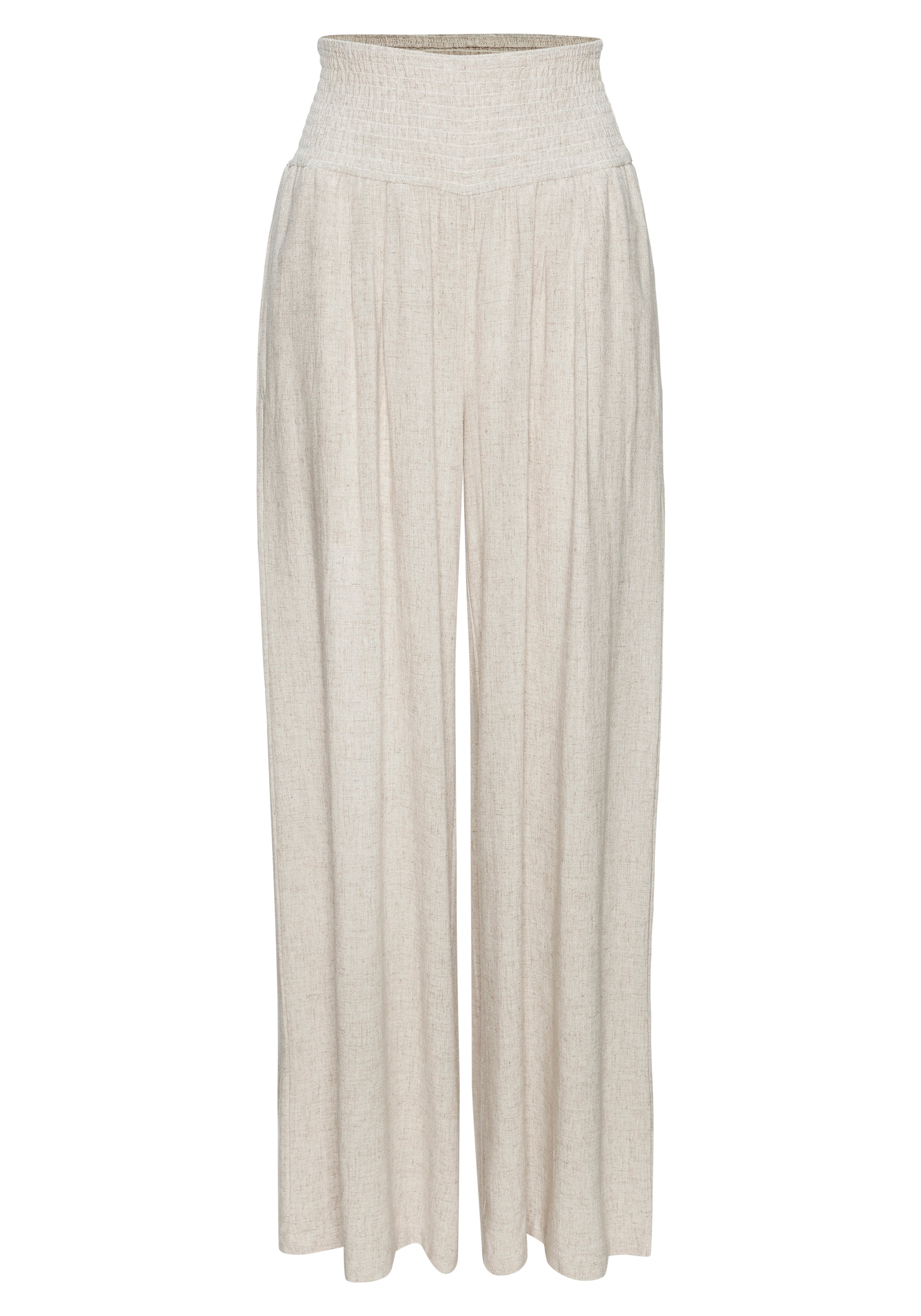 French Connection Leinenhose  mit gerafftem Bund, weite Palazzohose für den Sommer