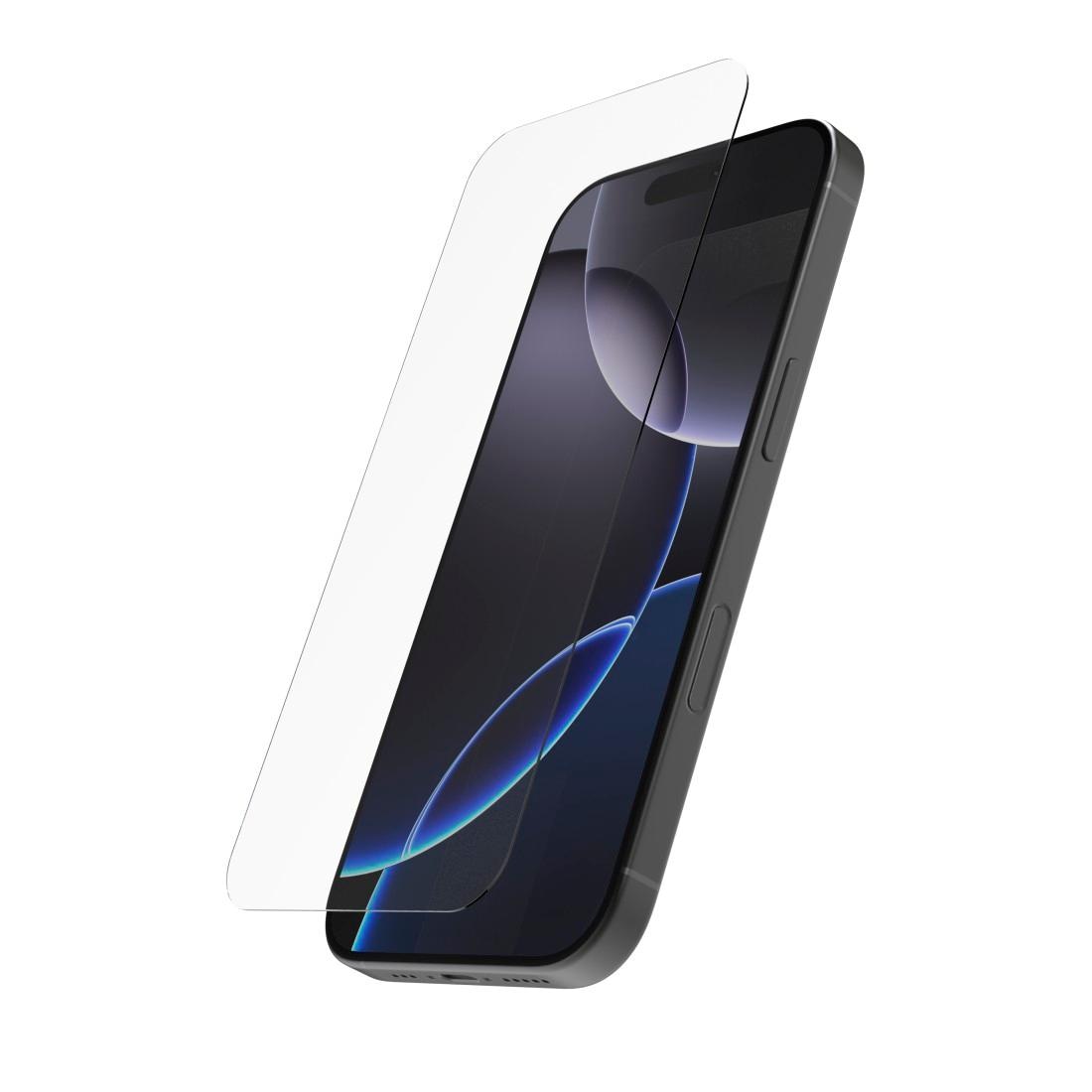 Hama Displayschutzglas »Displayschutz, Schutzglas für Apple iPhone 16 Pro Max, Montagehilfe«, für iPhone 16 Pro Max, stoßfest, kratzfest, ultradünn