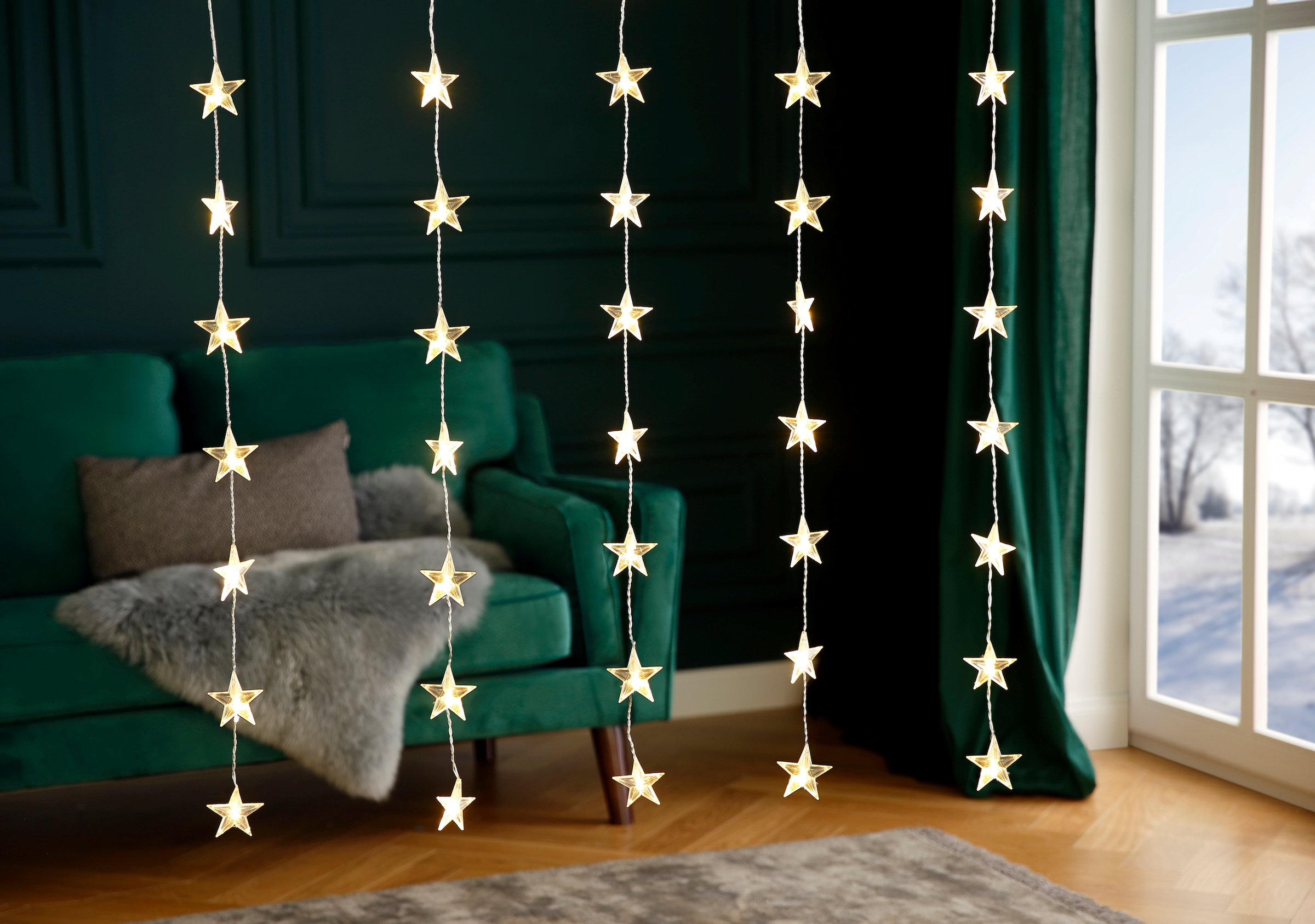 Star-Max LED-Lichtervorhang »Weihnachtsdeko«, LED-Fenster-Vorhang