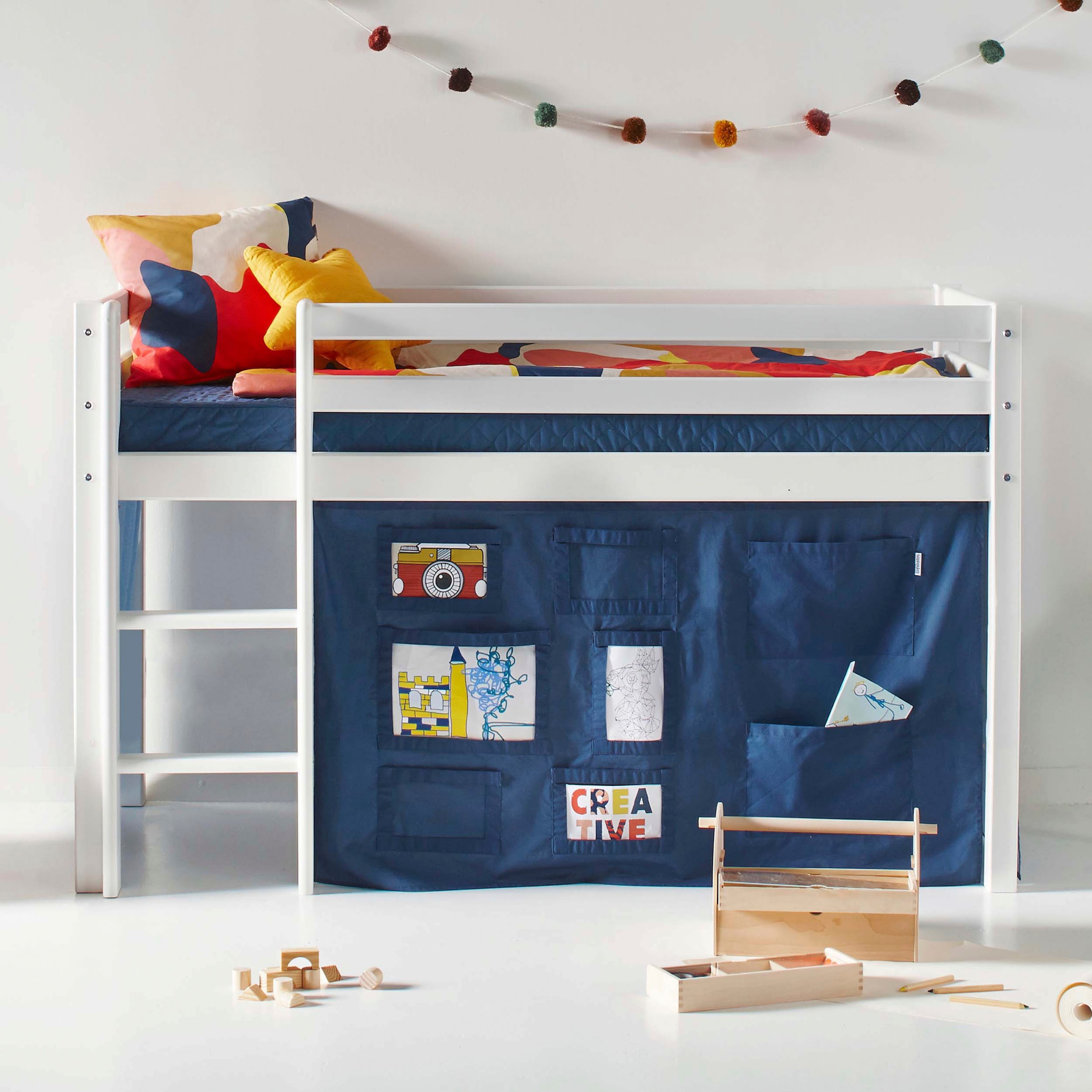 Hoppekids Hochbett "ECO Dream, Kinderbett, Spielbett, Halbhohes Bett aus Ma günstig online kaufen