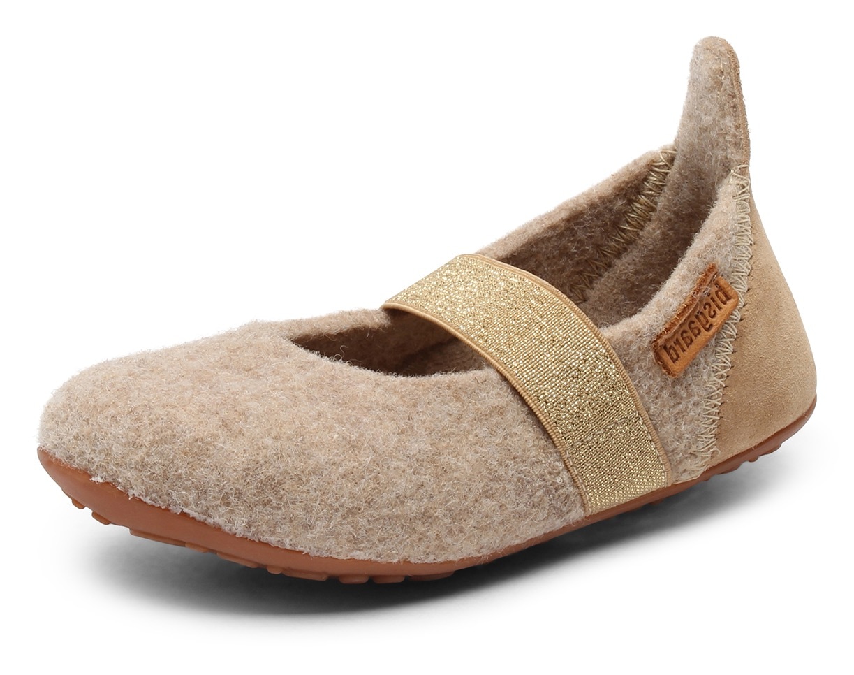 Bisgaard Hausschuh »bisgaard ballet wool«, Ballerina, Schlupfschuh mit praktischem Gummizug