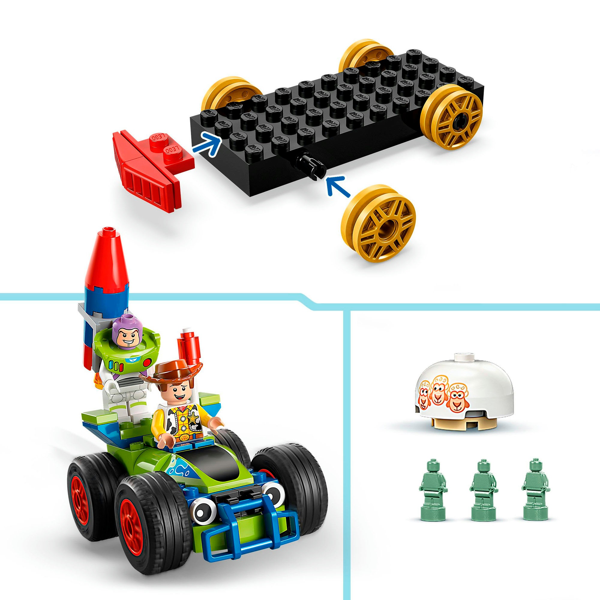 LEGO® Konstruktionsspielsteine »Partyzug und das Auto RC aus Toy Story (43264), LEGO Disney Pixar«, (206 St.), Made in Europe