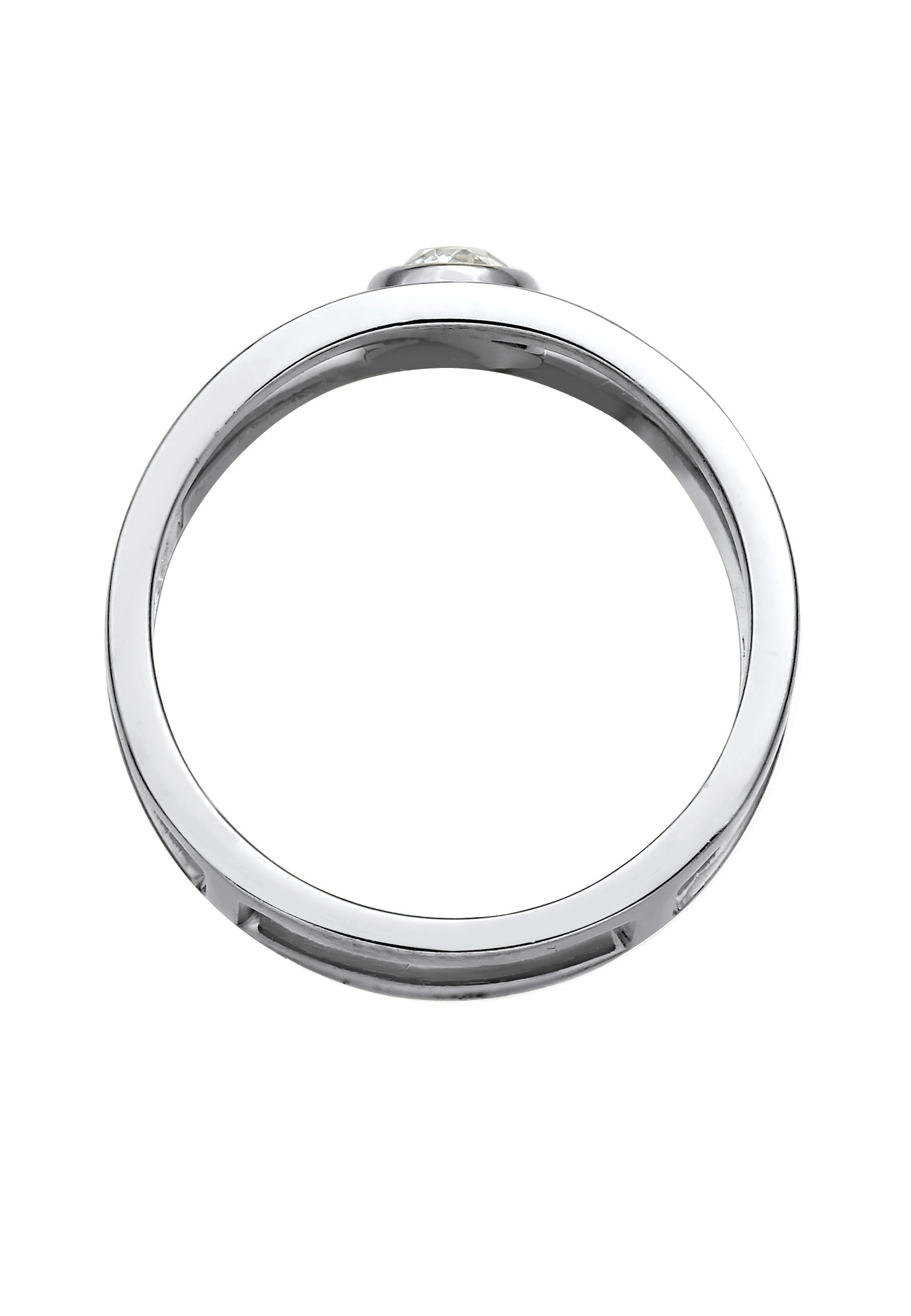 Elli Premium Fingerring »Glas Kristalle Weiß 925 Sterling Silber«