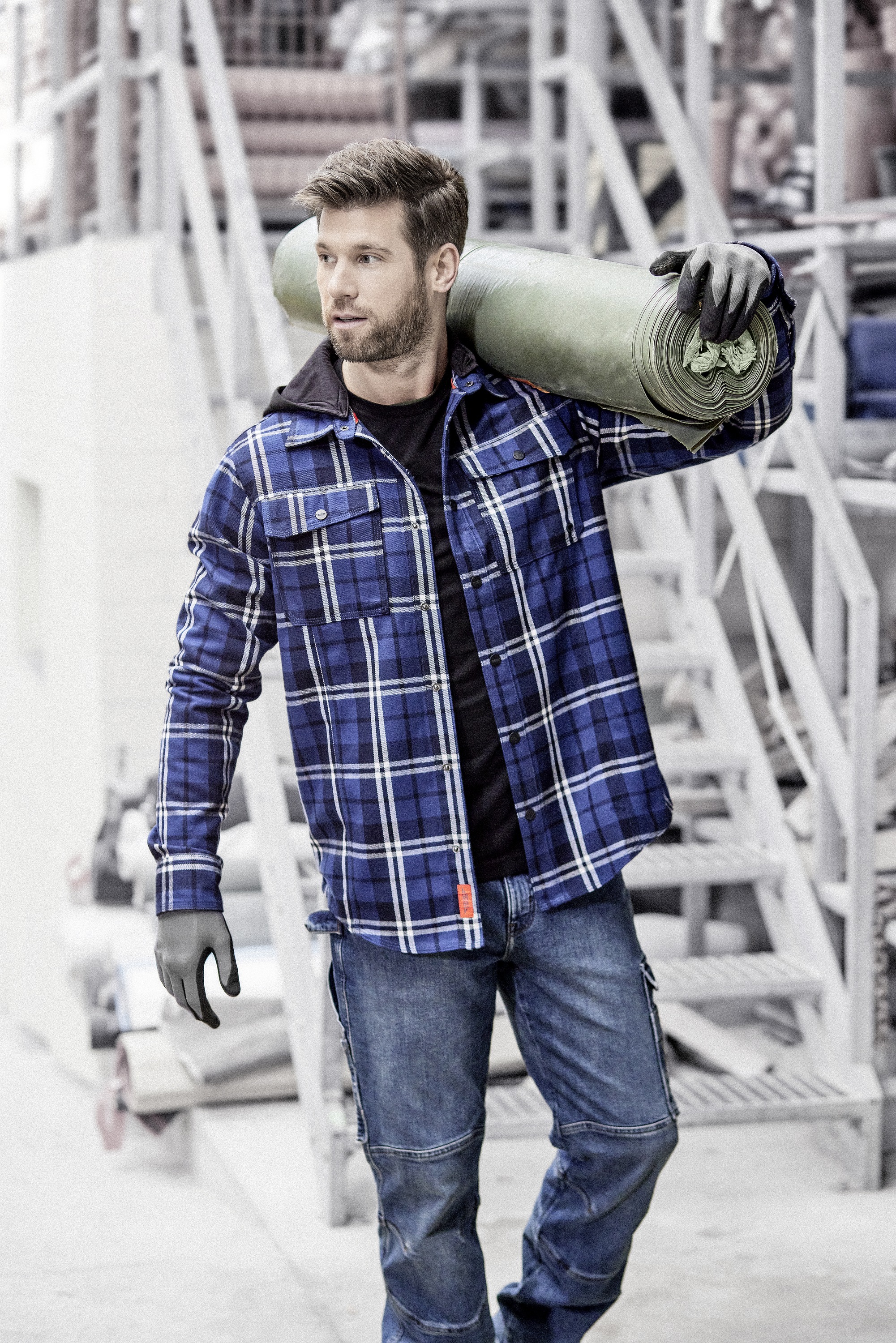 HERO by John Medoox Kapuzenhemd »Overshirt Workwear Arbeitshemd mit Kapuze«, Arbeitshemd mit Kapuze Funktionsqualität für Herren