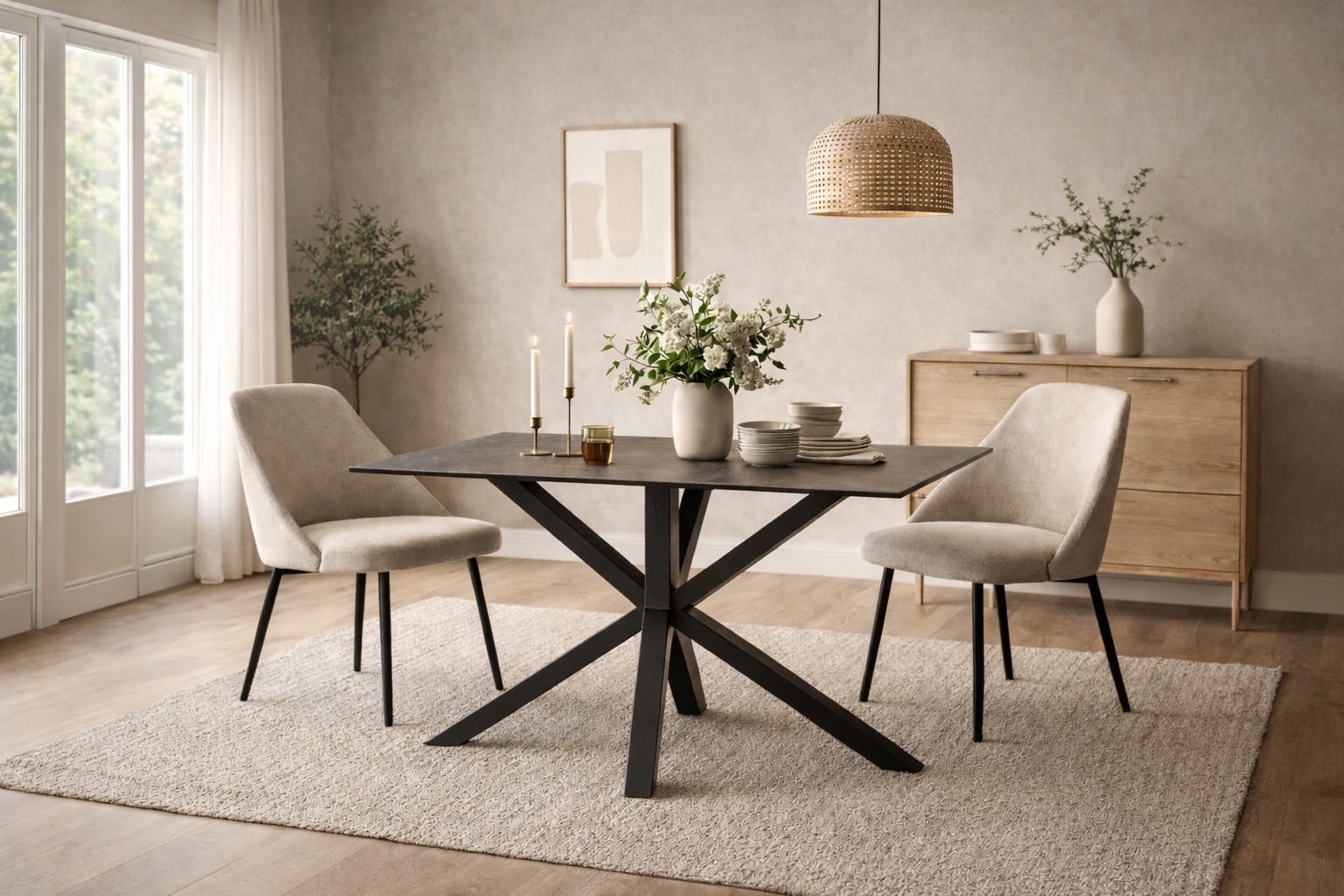 ACTONA GROUP Esstisch »Heaven mit Keramikplatte & stabilem Stahlgestell, mehrere Varianten« Breite: 135, 160 und 200 cm, 