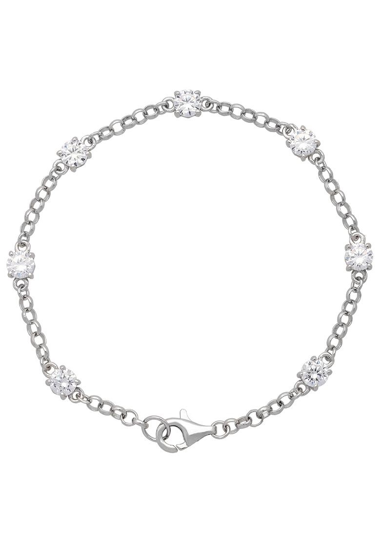 Firetti Silberarmband »Rhodiniert, massiv«, mit Zirkonia in Krappenfassung kaufen