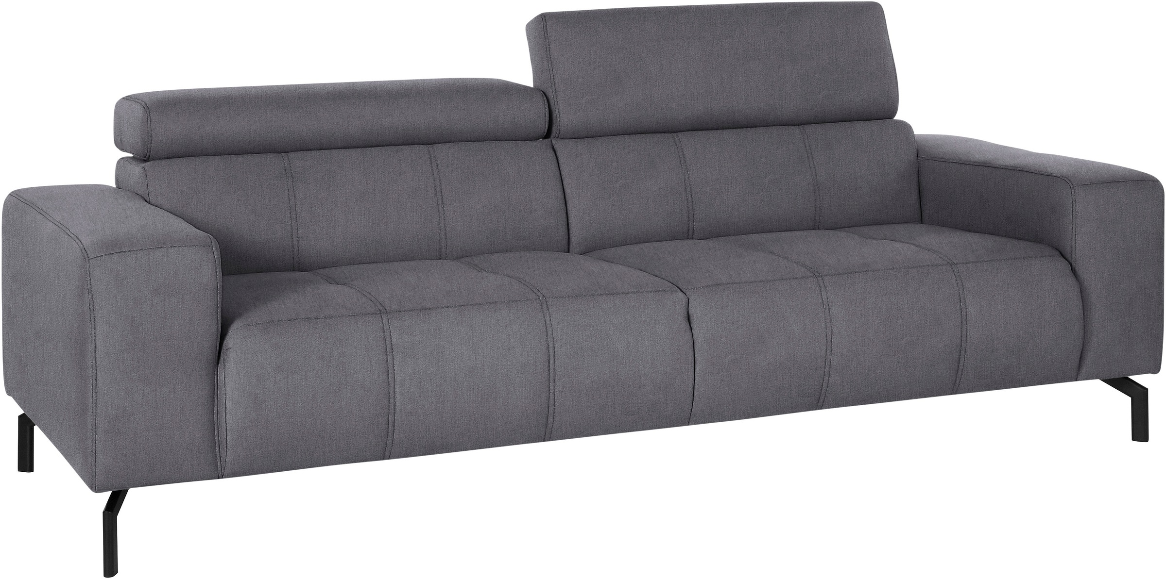 DOMO collection 2,5-Sitzer »Cunelli zeitlos und elegant, moderne Sitznähte als Designelement,«, wahlweise mit 6-fach verstellbaren Kopfteilen, fester Sitzkomfort