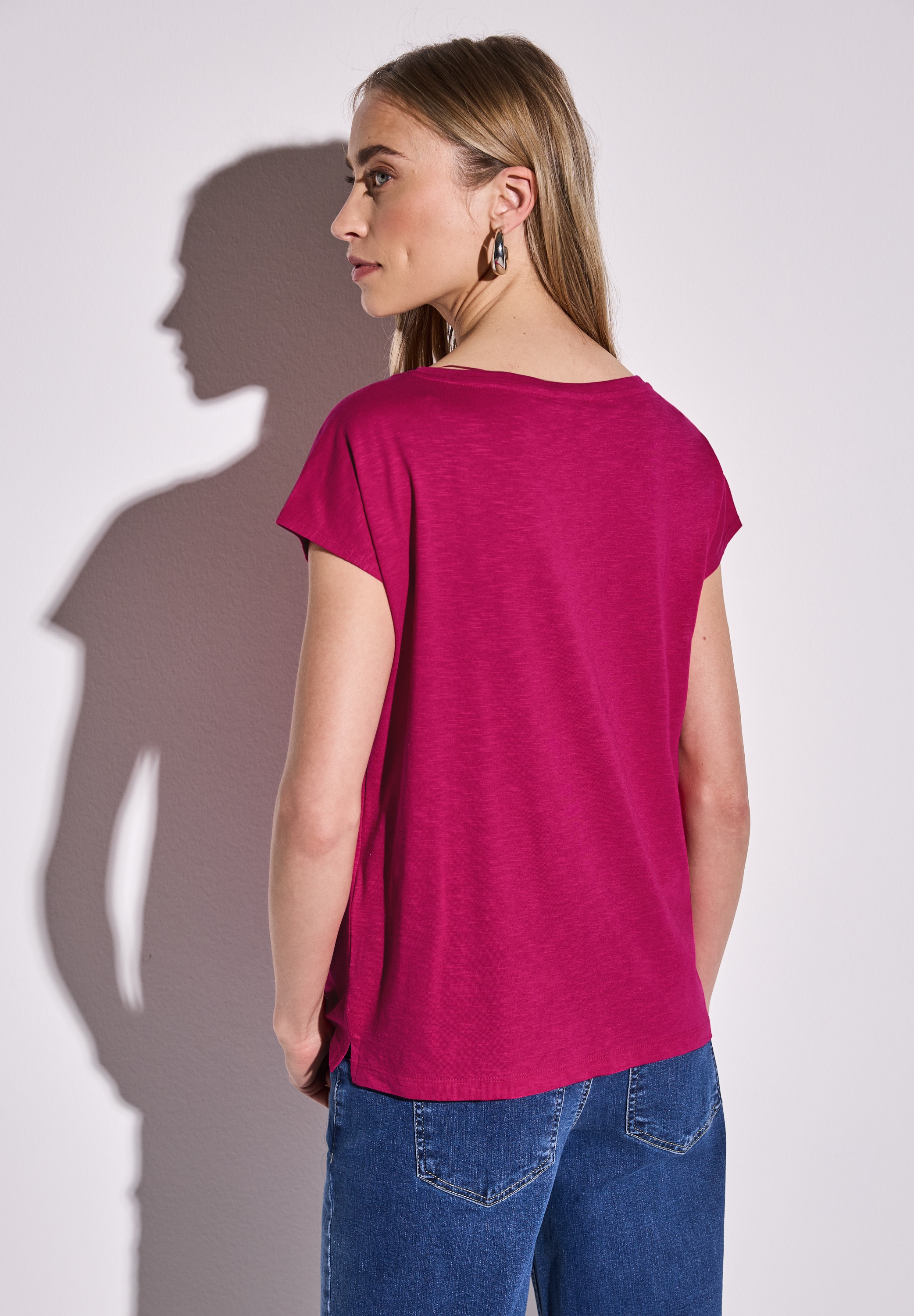 STREET ONE Shirttop, mit Raffung an der Schulter
