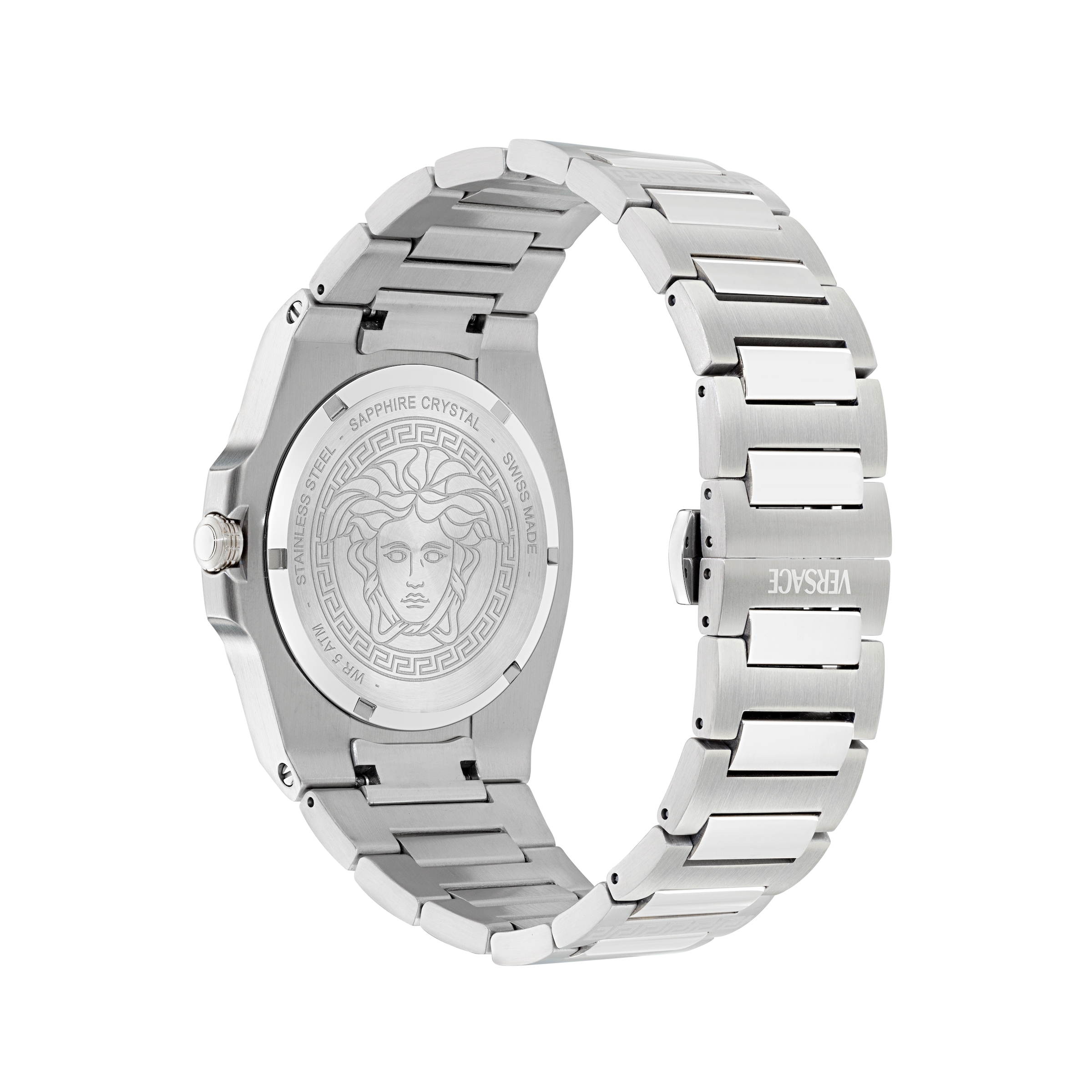 Versace Quarzuhr »TOLOMEO« Armbanduhr, Damenuhr, Herrenuhr, Swiss Made, Edelstahlarmband, analog