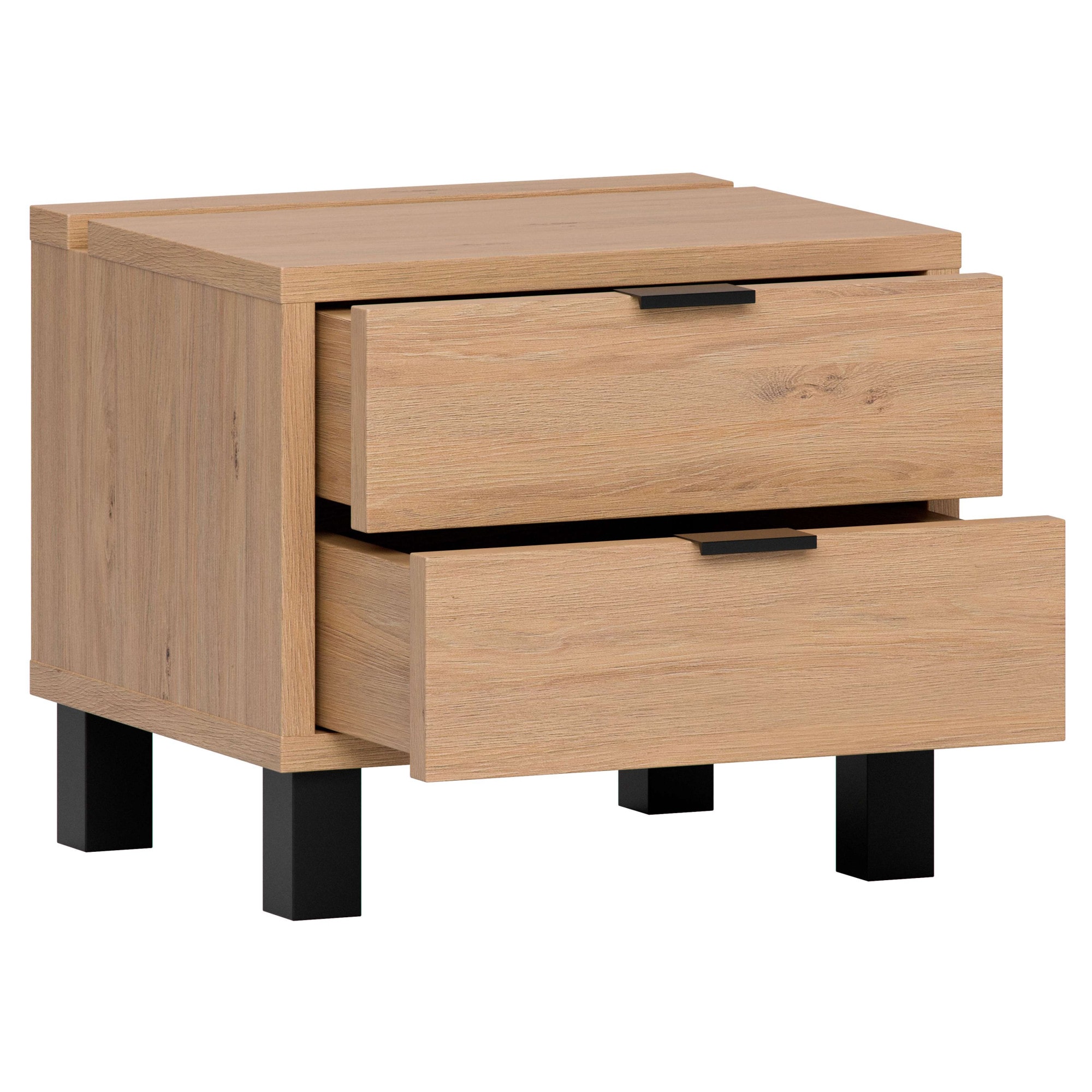 VOX Nachttisch »SIMPLE Nachtkommode mit 2 Schubladen, Maße B/T/H: 45/38/39 cm«, Nachtschrank in 3 Farben erhältlich, Metallgriffe