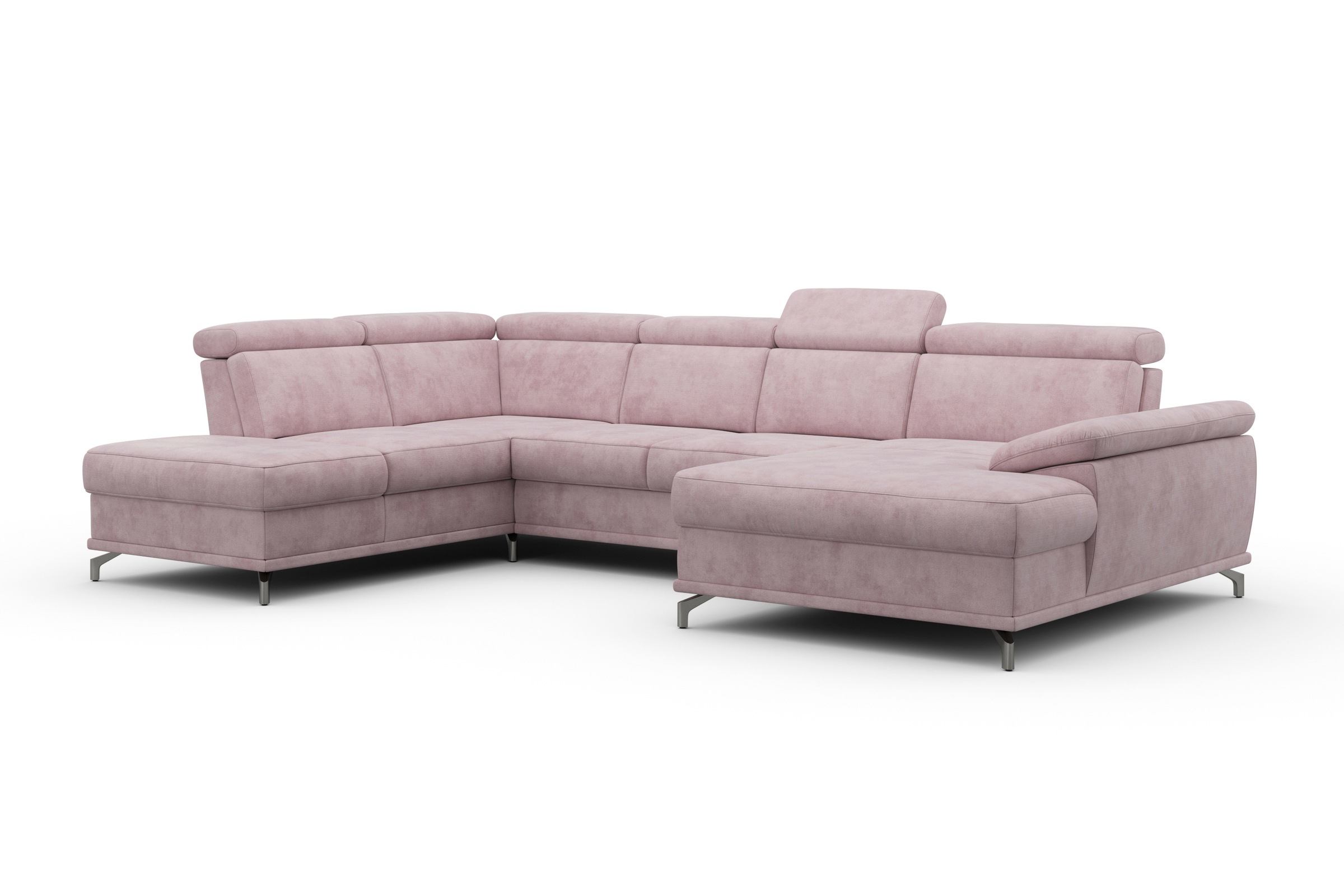 sit&more Wohnlandschaft »Cabrio U-Form, mit Sitztiefenverstellung, Arm- und Kopfteilverstellung«, 3 Nierenkissen, Federkern, optional Bettfunktion und Stauraum