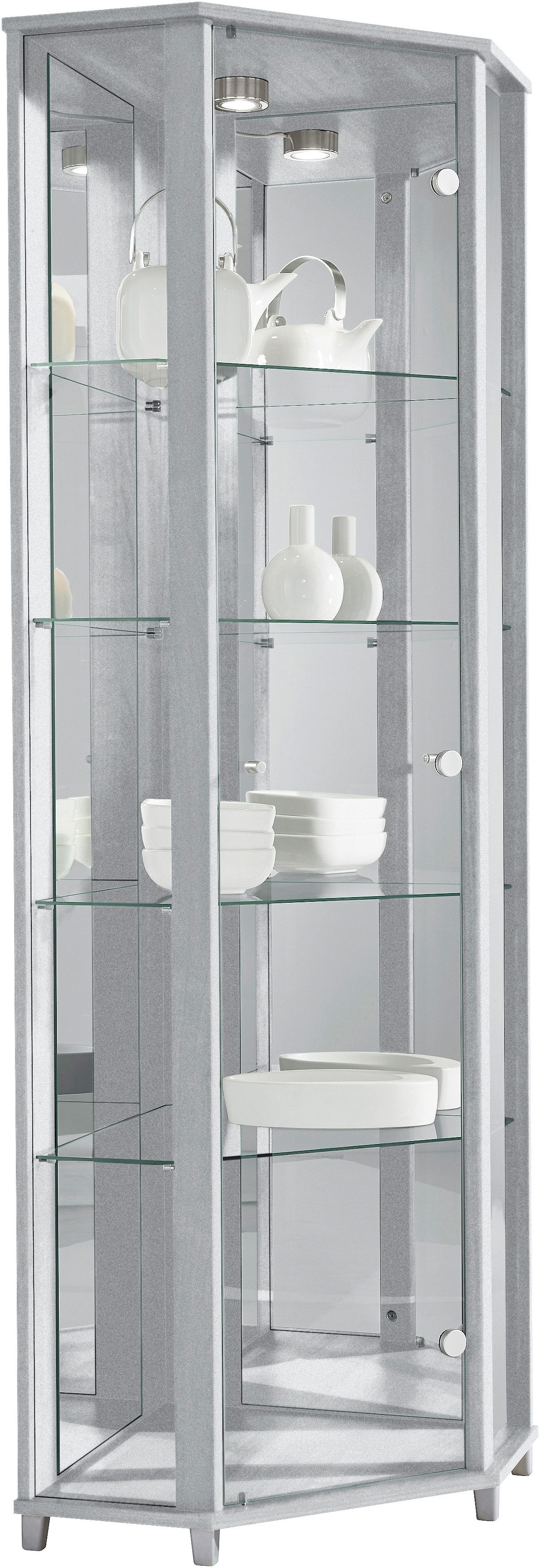 fif möbel Vitrine "TRIO", Eckvitrine/Glasvitrine 1x Glastür, perfekt für Sa günstig online kaufen