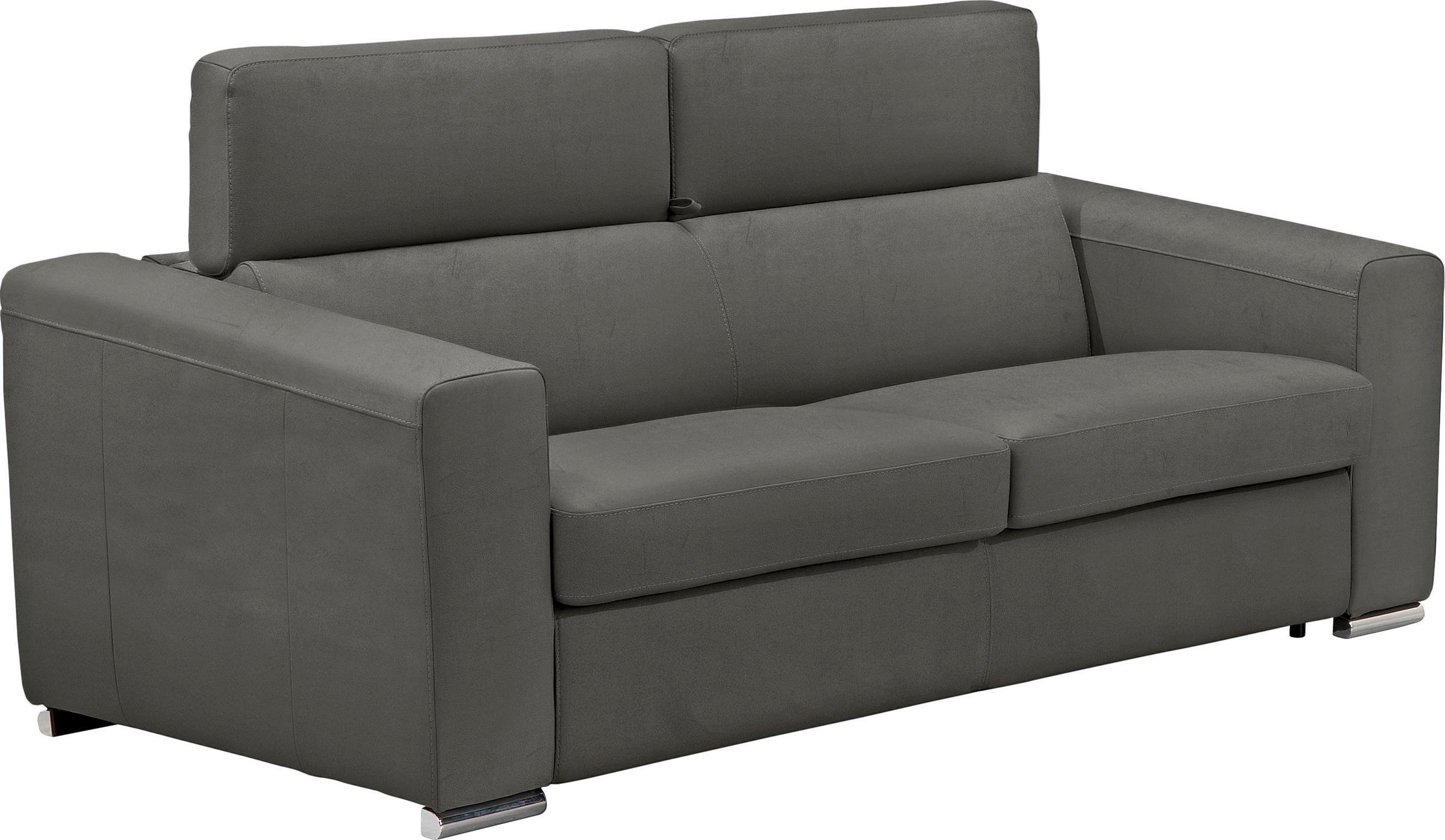 Egoitaliano Schlafsofa »Cabiria, Design und super Sitz- und Liegekomfort«, Sofa inkl. Schlaffunktion, Kopfteile verstellbar, mit Metallfüßen