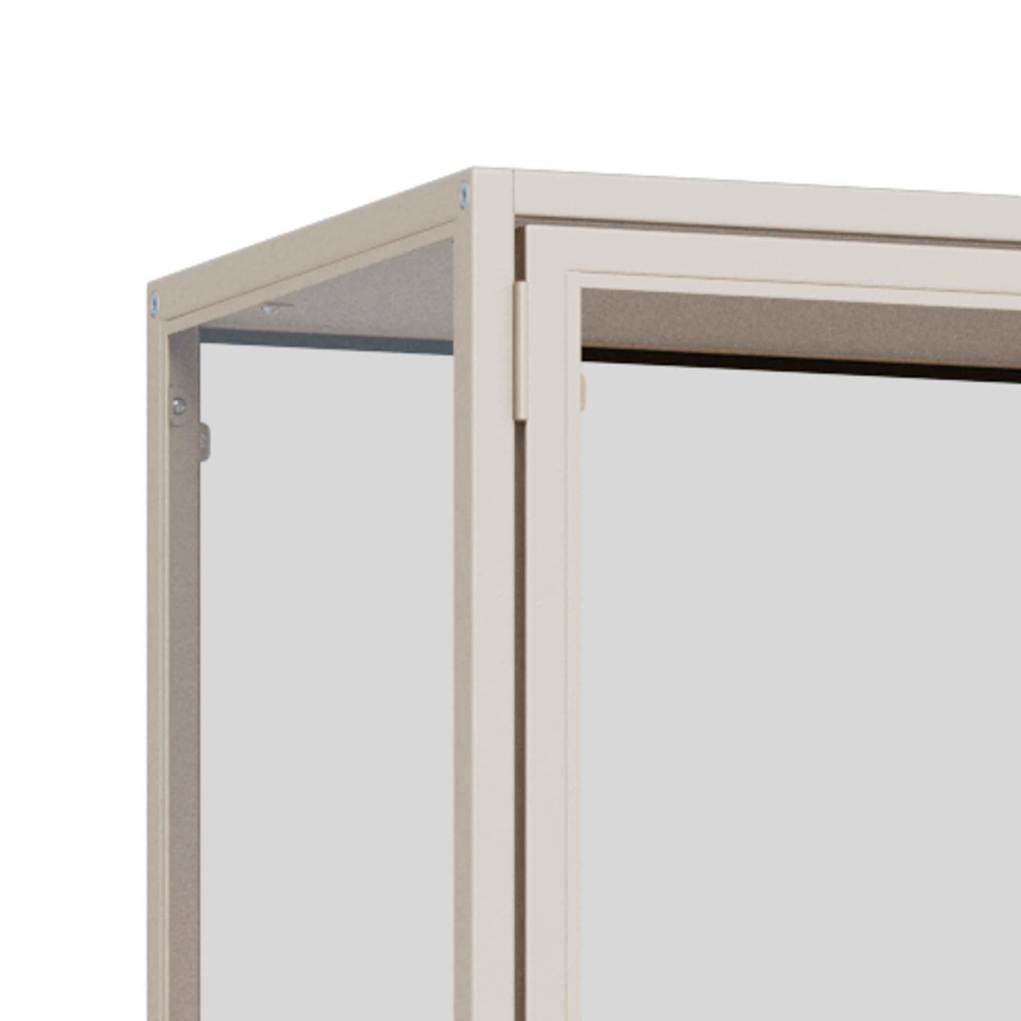 ACTONA GROUP Glasvitrine »Seaford, Vitrine« Vitrine, grauer Stahl, Oberboden und 4 Einlegeböden, 77x 35 x 185,6 cm