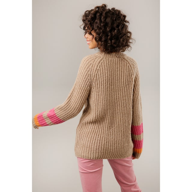 Aniston CASUAL Strickpullover, mit farbenfrohen Streifen in den Ärmeln  online bestellen