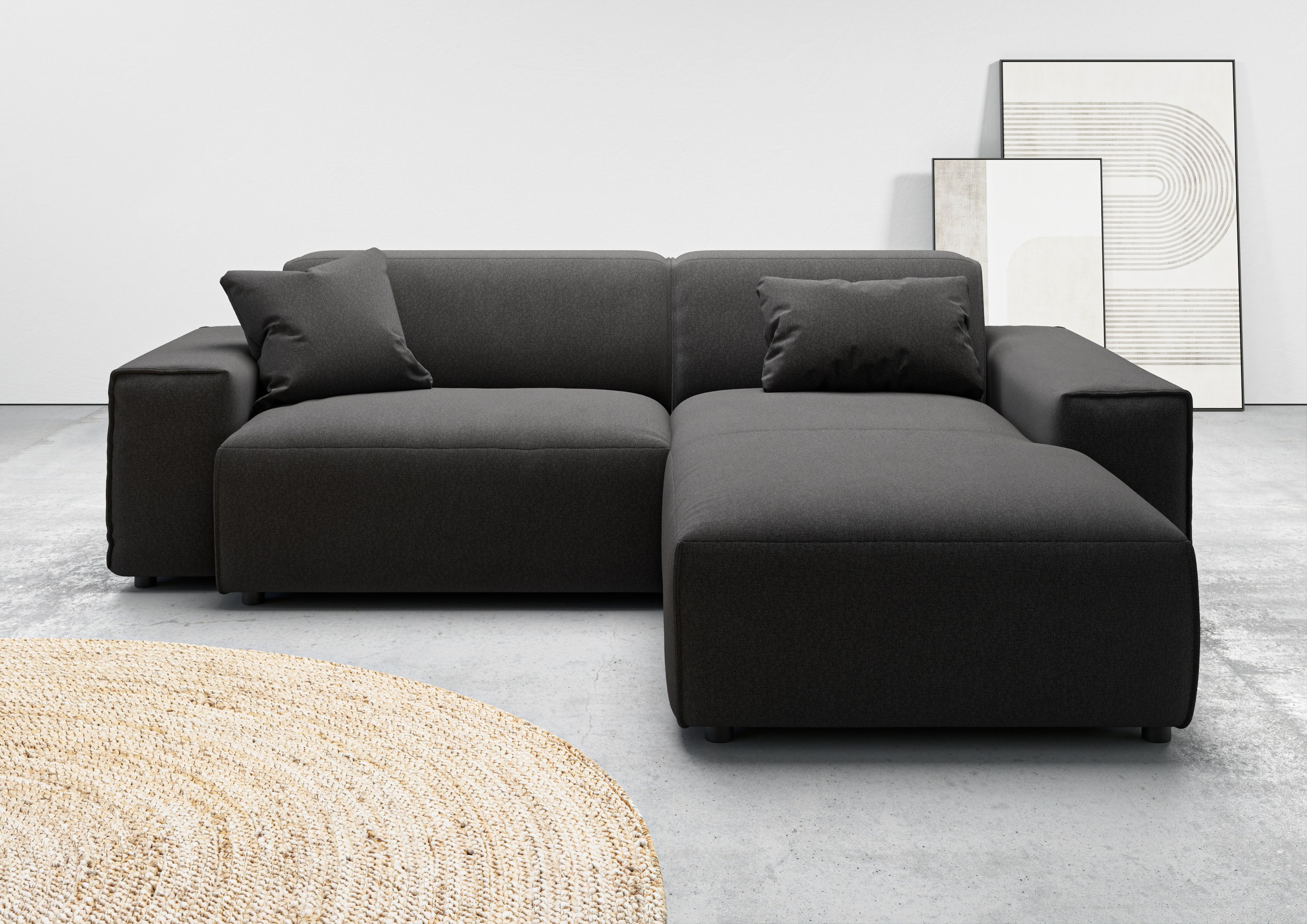 andas Ecksofa »Glimminge L-Form auch in Breitcord, Feincord + Easy care-Bezug,«, Breite 234, Zierkissen