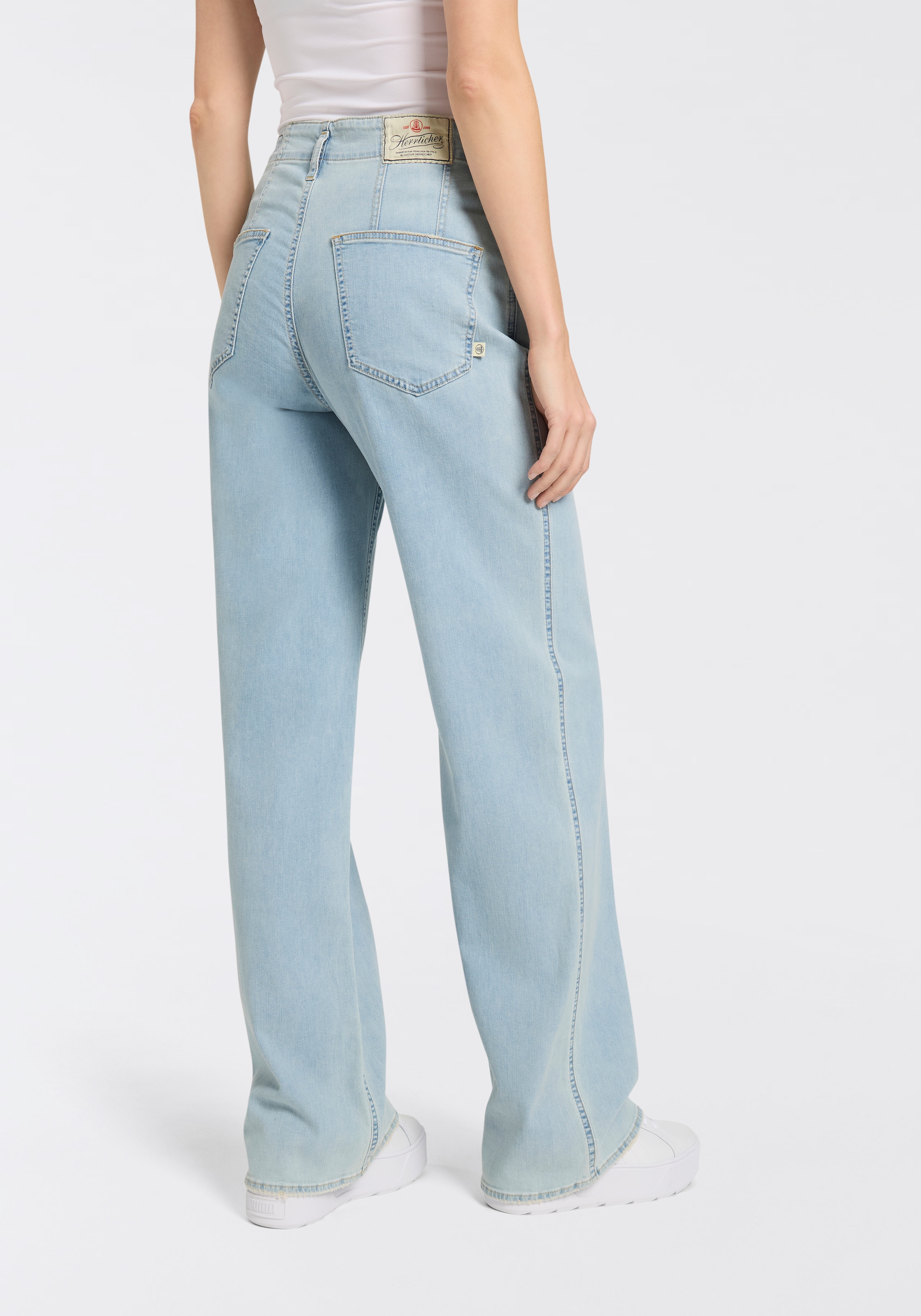 Herrlicher High-waist-Jeans »Baggy Straight Recycled Denim Light«