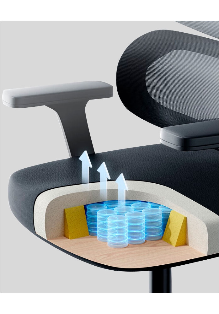 Places of Style Bürostuhl »Andora, moderner ergonomischer Schreibtischstuhl«, Netzstoff, verstellbare Armlehne & Kopfstütze, Lendenwirbelstütze