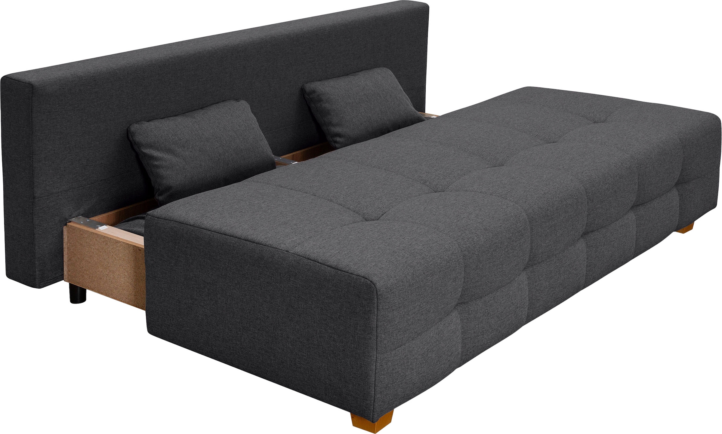COLLECTION AB Schlafsofa »Bella«, Schlafsofa,Bettkasten,Bonellfederkern,Rückenkissen,Armlehnenkissen