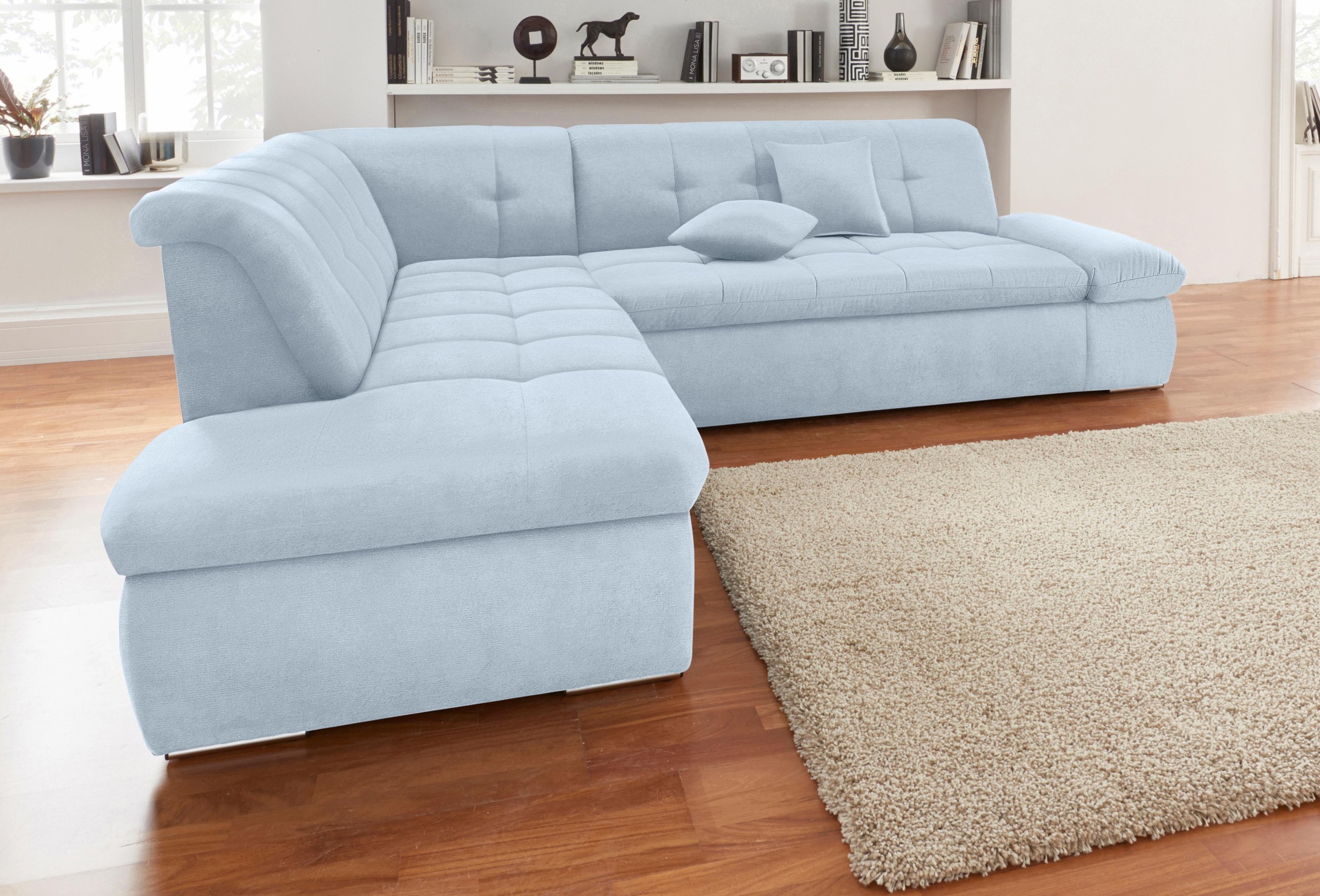 DOMO collection Ecksofa »NMoric incl. Zierkissen B/T/H: 273/216/80 cm L-For günstig online kaufen