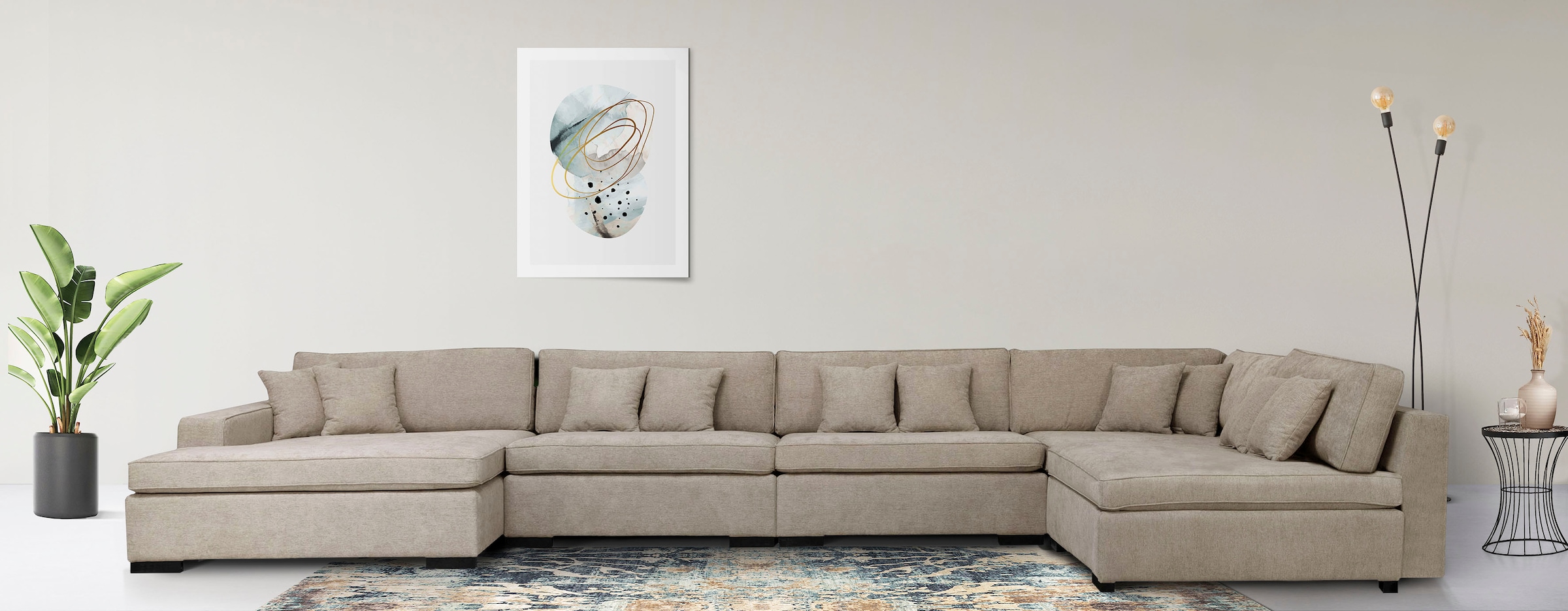 Home affaire Wohnlandschaft »Skara U-Form«, Lounge-Sofa mit Federkernpolste günstig online kaufen