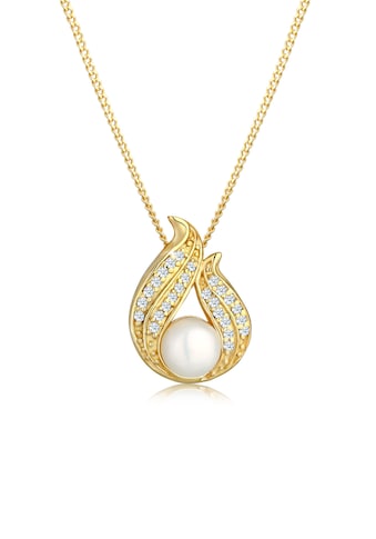 Elli DIAMONDS Collierkettchen »Süsswasserzuchtperle Diamant (0.13ct) 585 Gelbgold« kaufen