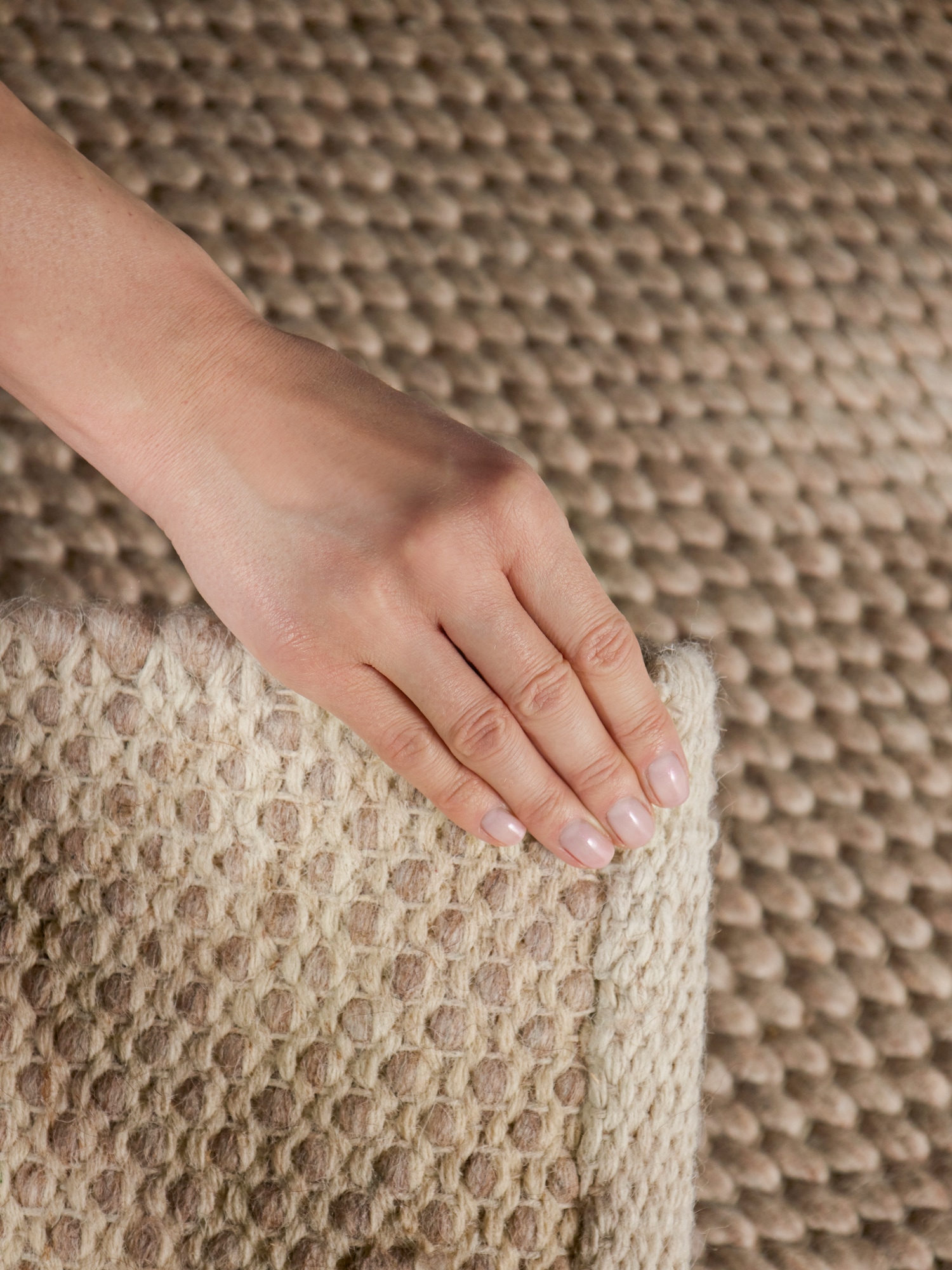 ELLE DECORATION Wollteppich »Beans« rechteckig 10 mm Höhe Handweb Teppich Wolle, Perlenstruktur, Wohnzimmer, Schlafzimmer, Flur