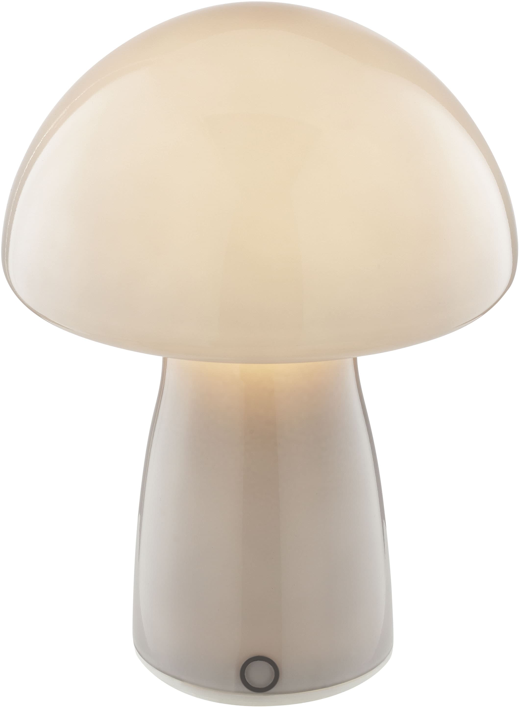 Brilliant LED Tischleuchte »Erik« LED-Modul 1 Stk. Warmweiß Pilzleuchte aus Glas mit Akku, 250 lm, 2700 K, H 22 cm, dimmbar, grau