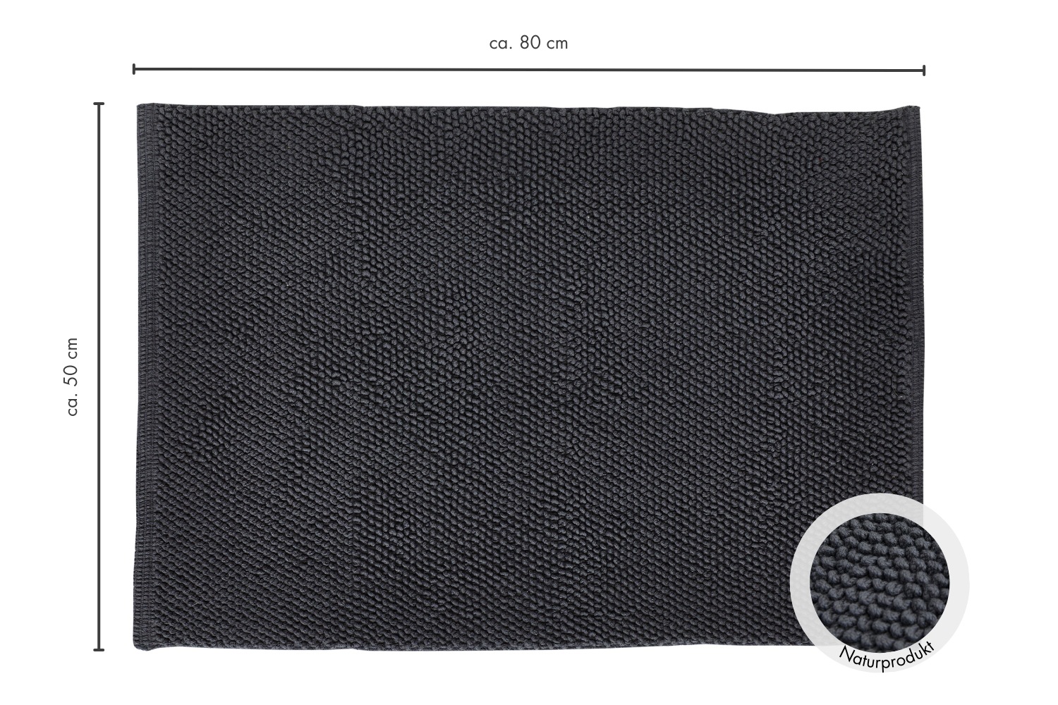LUXOR living Badematte »Atlanta, 50x80 cm«, fußbodenheizungsgeeignet-beidseitig nutzbar, Badteppich, Duschvorleger, Uni Farben, saugstark