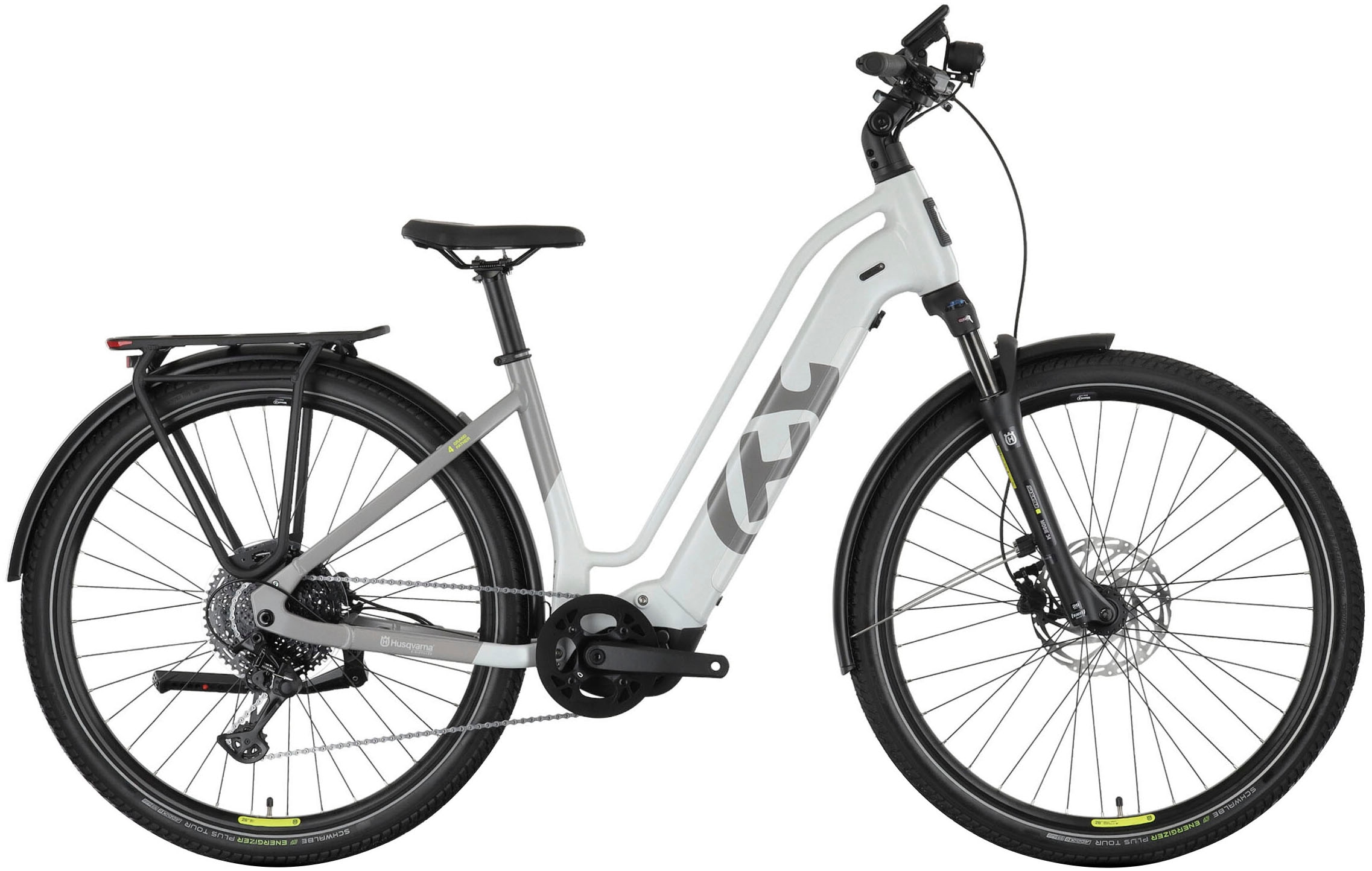 Husqvarna E-BICYCLES E-Bike »E-Trekkingbike Grand Pather 4«, 11 Gang, Tektro, RD-M550, Mittelmotor 250 W, (tiefer Einstieg, 28", Yamaha Motor, Scheibenbremsen, Straßenzulassung), Pedelec, Elektrofahrrad für Herren