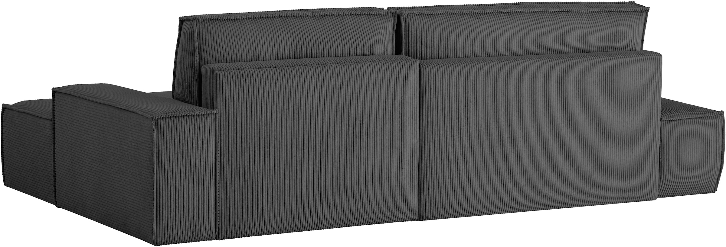 Home affaire Ecksofa »SHERWOOD, Schlafsofa in L-Form offen (275cm), Cord, Leinenoptik«, Schlaffunktion und Bettkasten, Kedernaht, hoher Sitz- & Liegekomfort