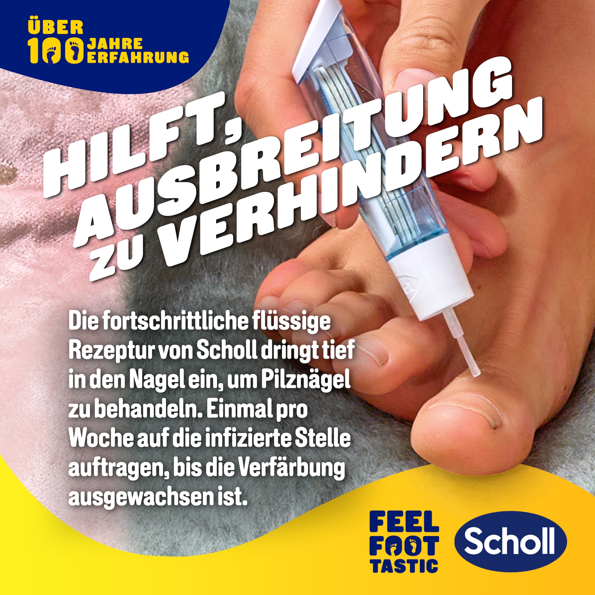 Scholl Nagelpflegestift »2-in-1 Stift effektiven Behandlung von Nagelpilz und Pilzinfektionen«, (Packung), Wirksamkeit klinisch bestätigt