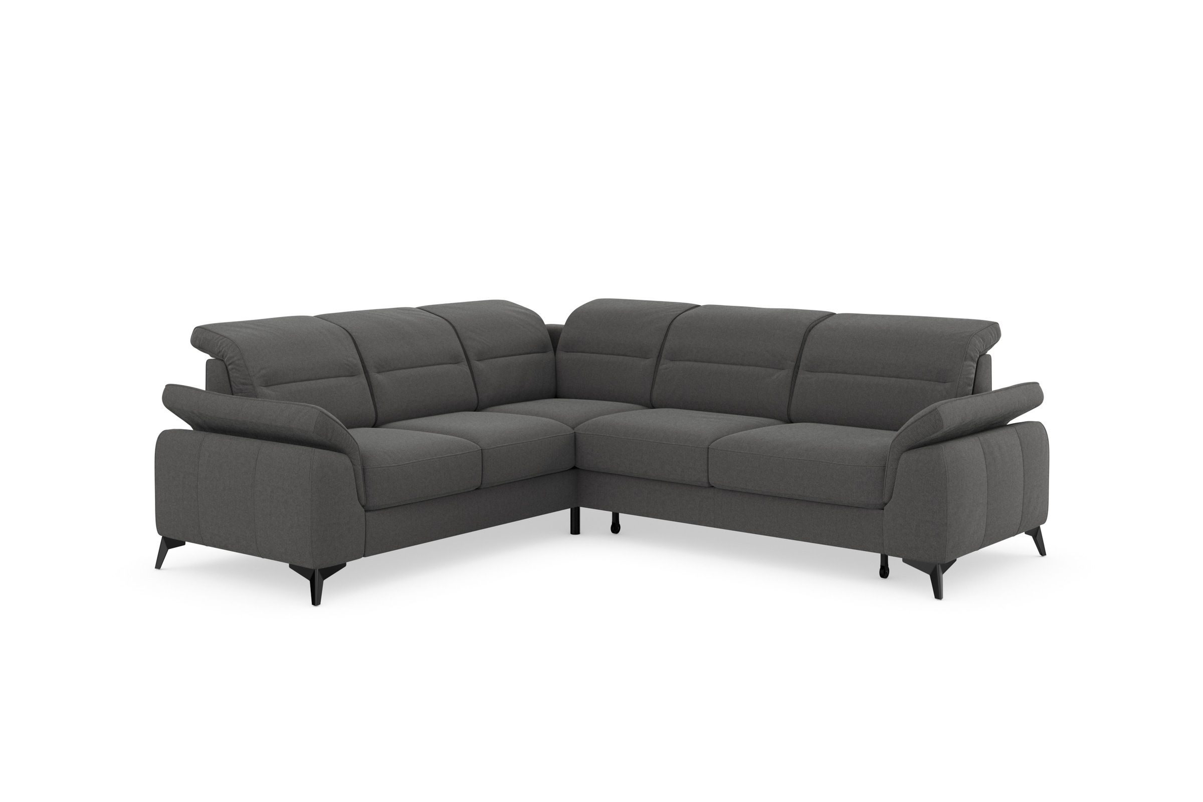 sit&more Ecksofa »Sinatra L-Form«, optinal mit Kopfteilverstellung und Armteilfunktion, Metallfüße