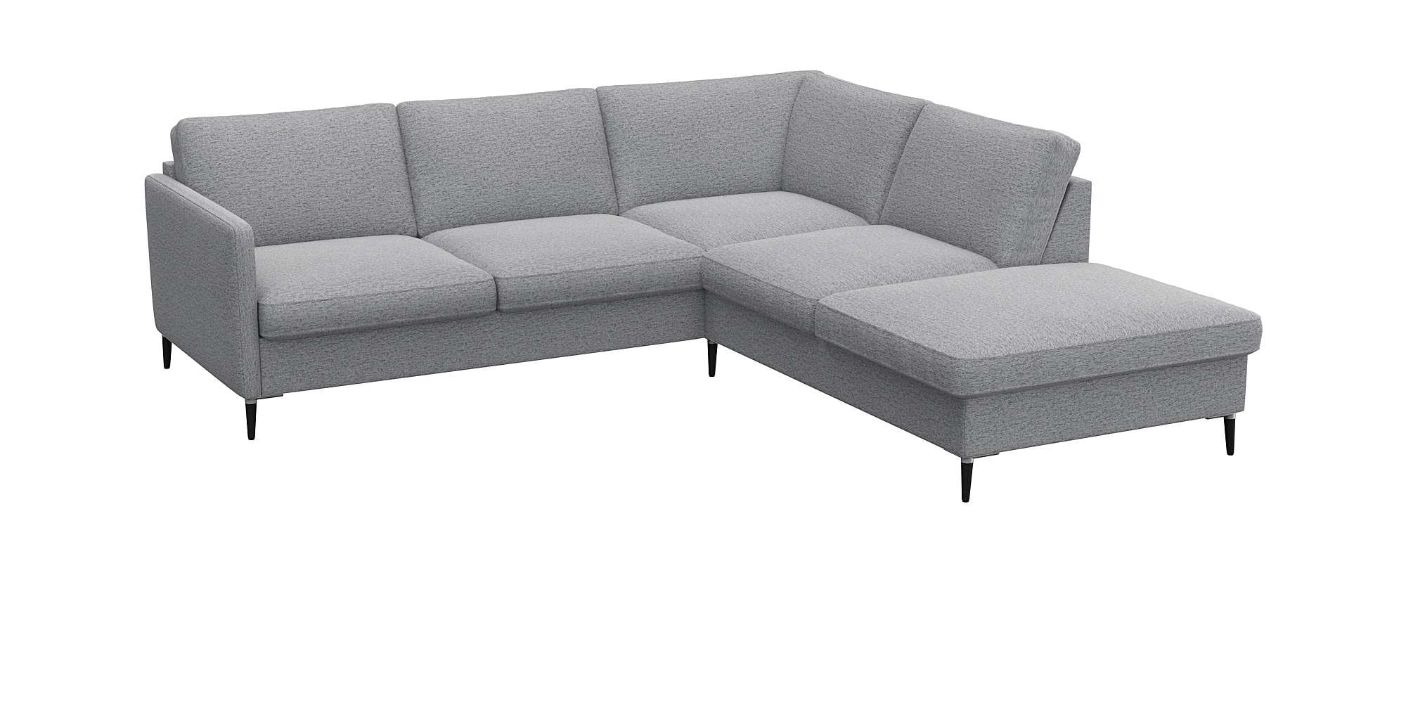 FLEXLUX Ecksofa »Fiore, L-Form« schmale Armlehnen, Füße Alu/schwarz, B/T 234/225cm, Kaltschaum im Sitz