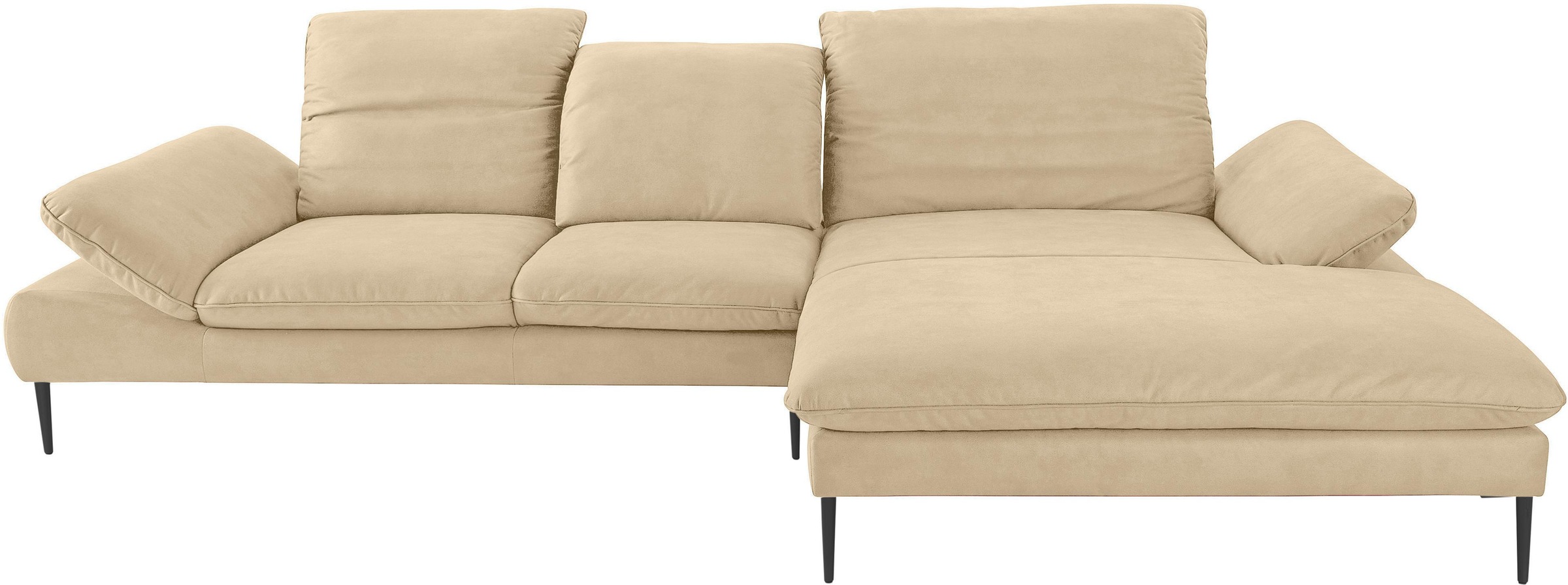 W.SCHILLIG Ecksofa »enjoy&MORE, Designsofa, bequem, zeitlos und elegant, L-Form«, Sitztiefenverstellung, Füße schwarz pulverbeschichtet, Breite 340 cm