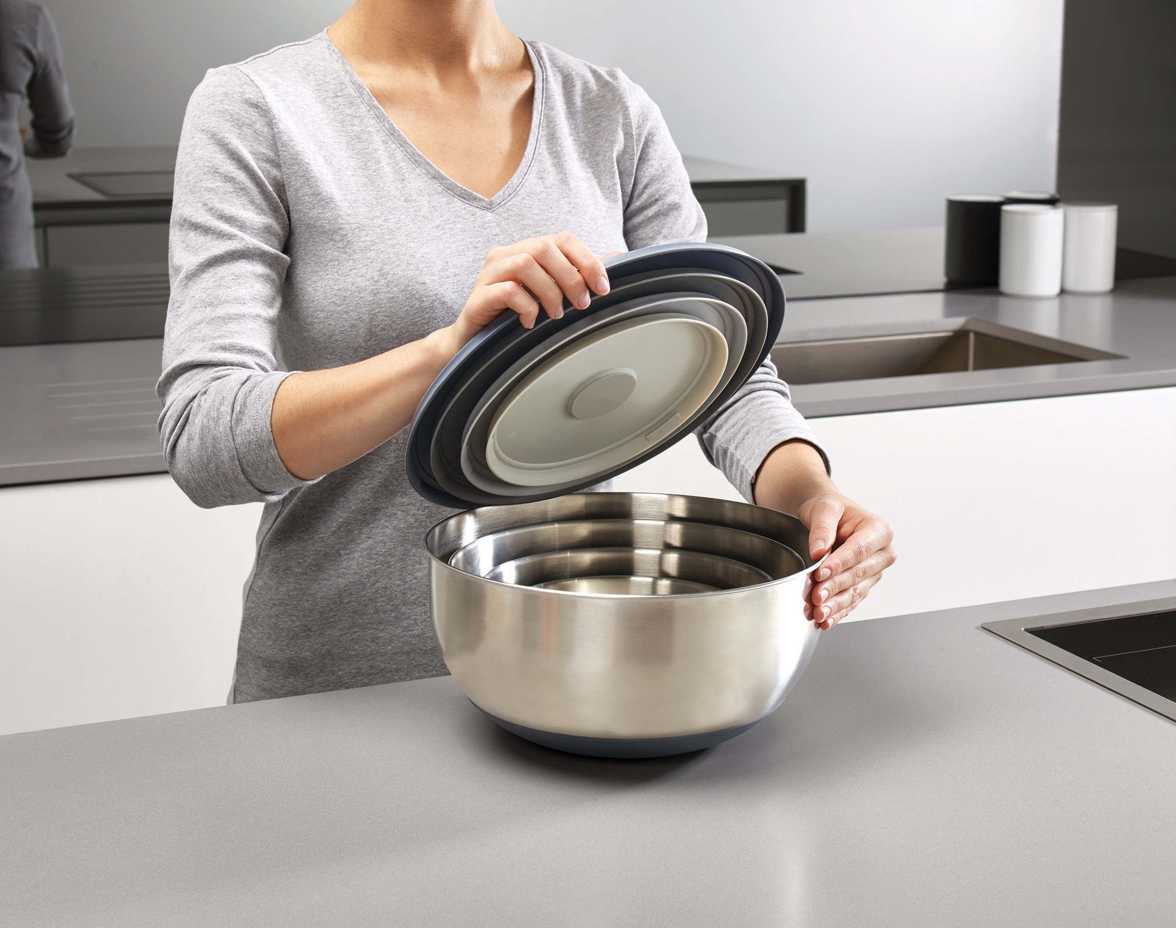Joseph Joseph Schüssel »Nest Prep&Store 100«, 4 tlg., aus Edelstahl, Edelstahl, Inhalt: 5, 3,8, 2,1, 1,2 Liter
